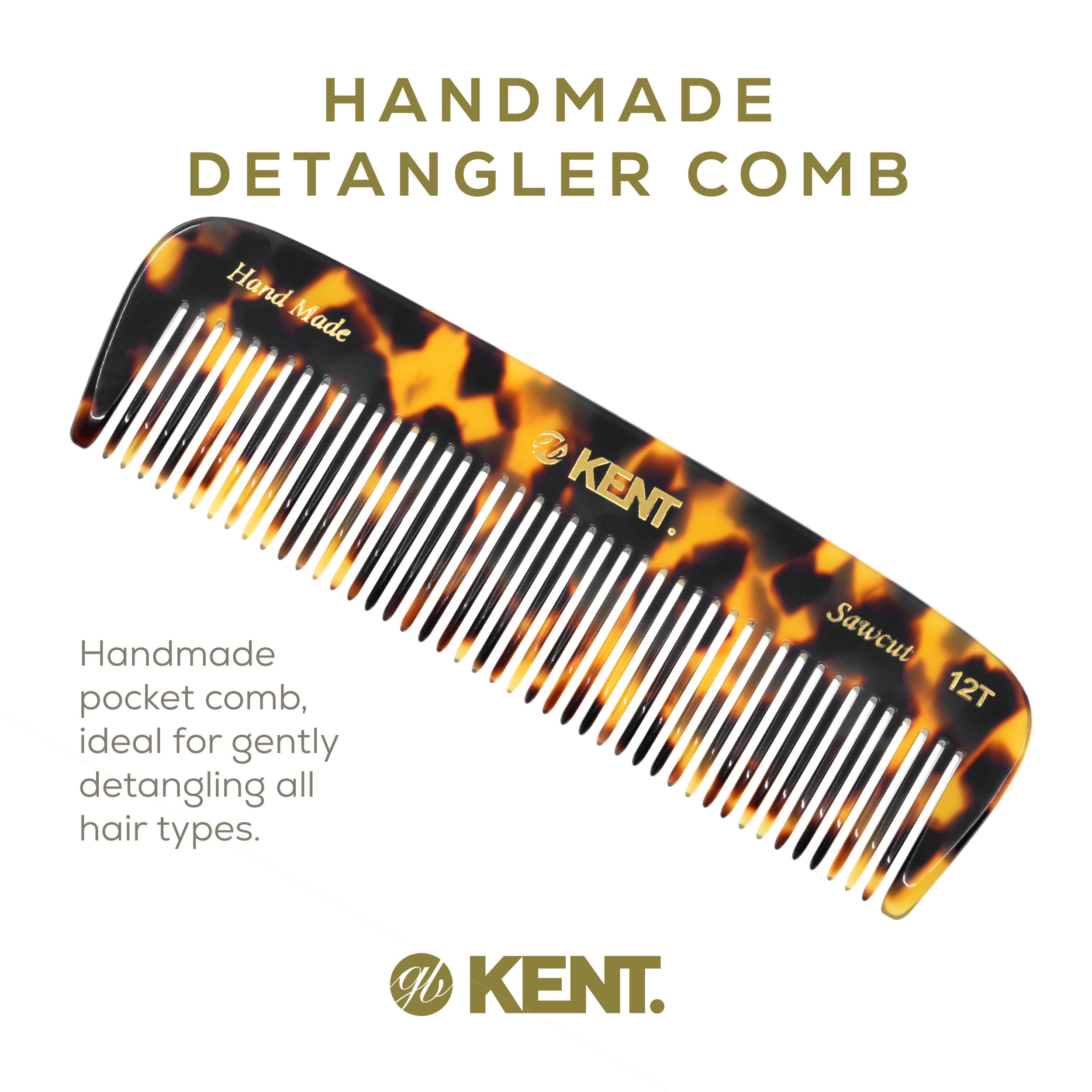 5.7" Handmade Wide Tooth Detangling Comb