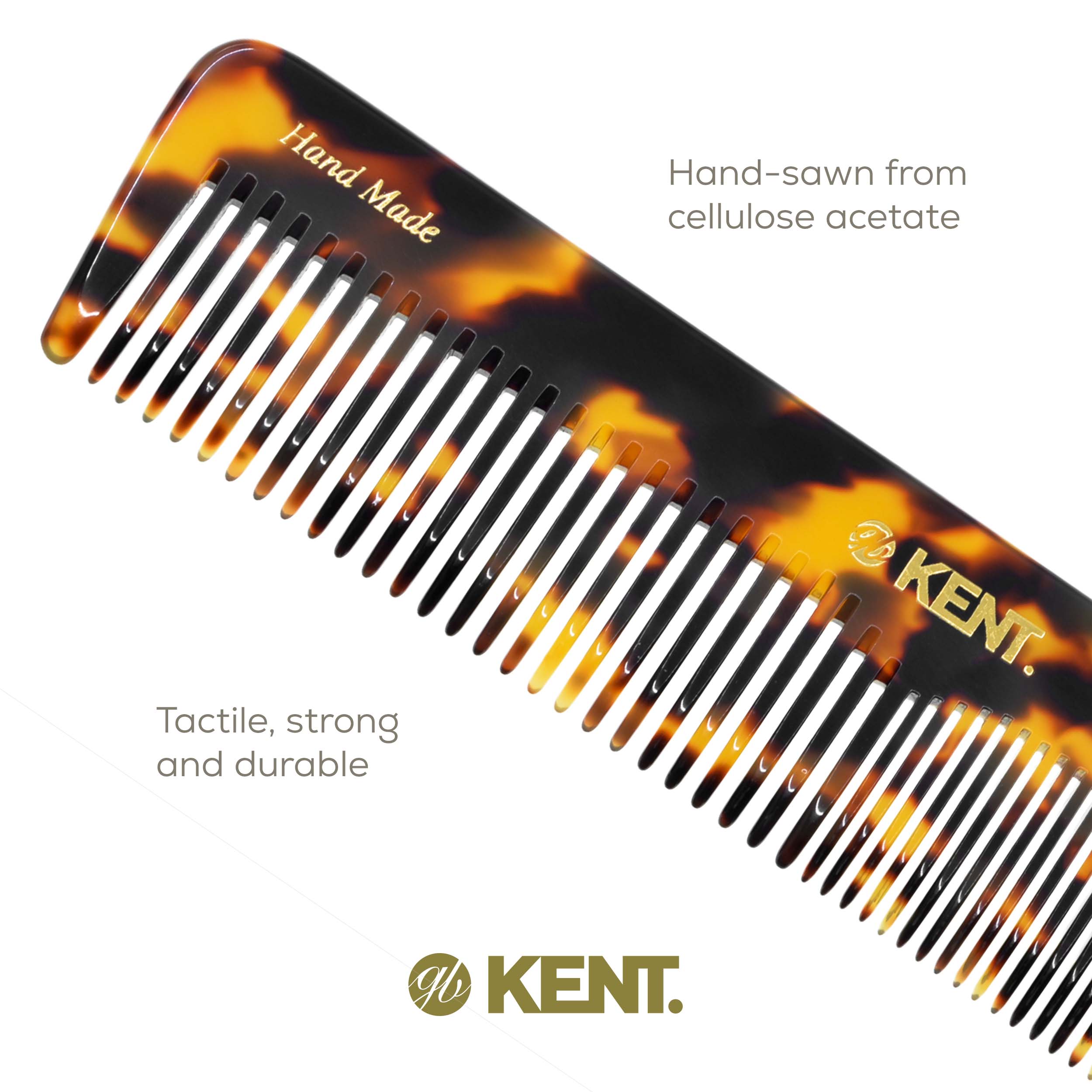 7.2" Handmade Fine and Wide Tooth Detangling Comb