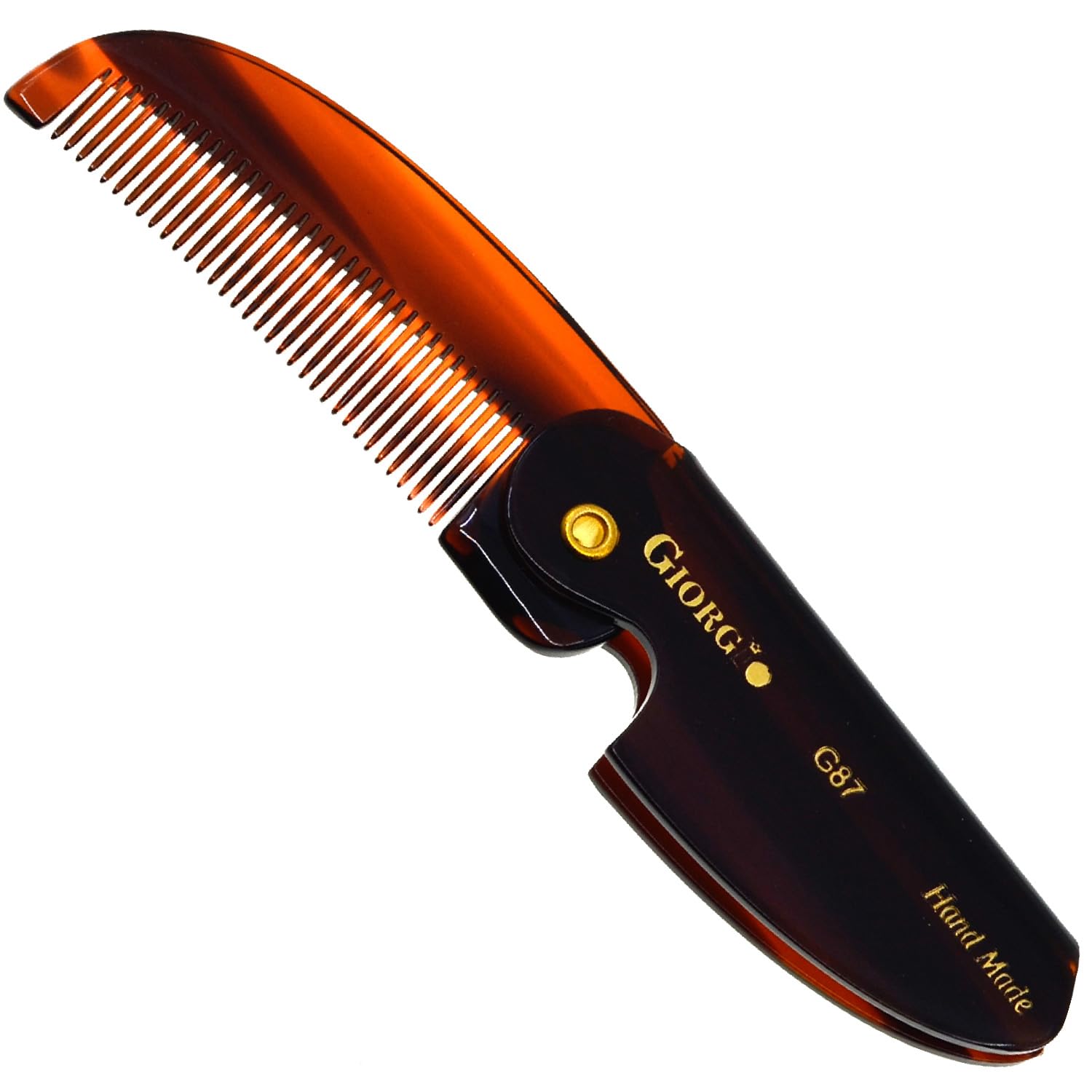 4.5" Handmade Fine Tooth Contoured Folding Pocket Comb