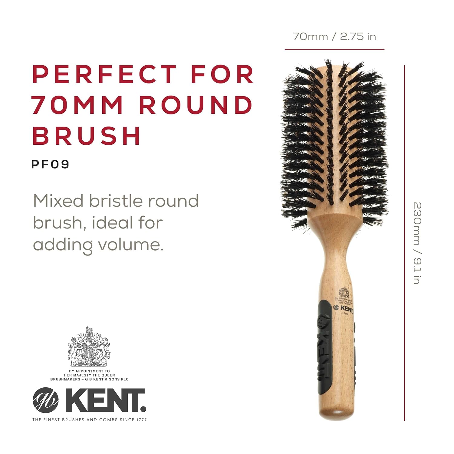 Boar Bristle and Nylon Bristle Round Hair Brush