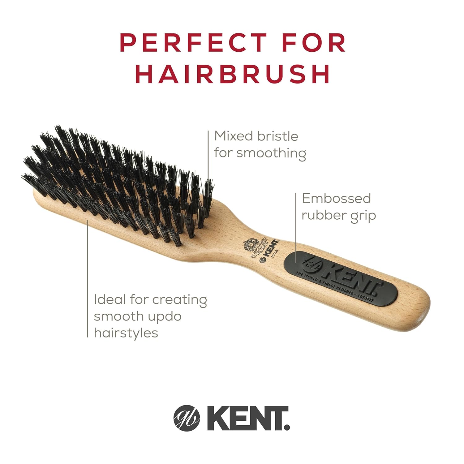 "Perfect For" Boar Bristle and Nylon Bristle Narrow Smoothing Hair Brush