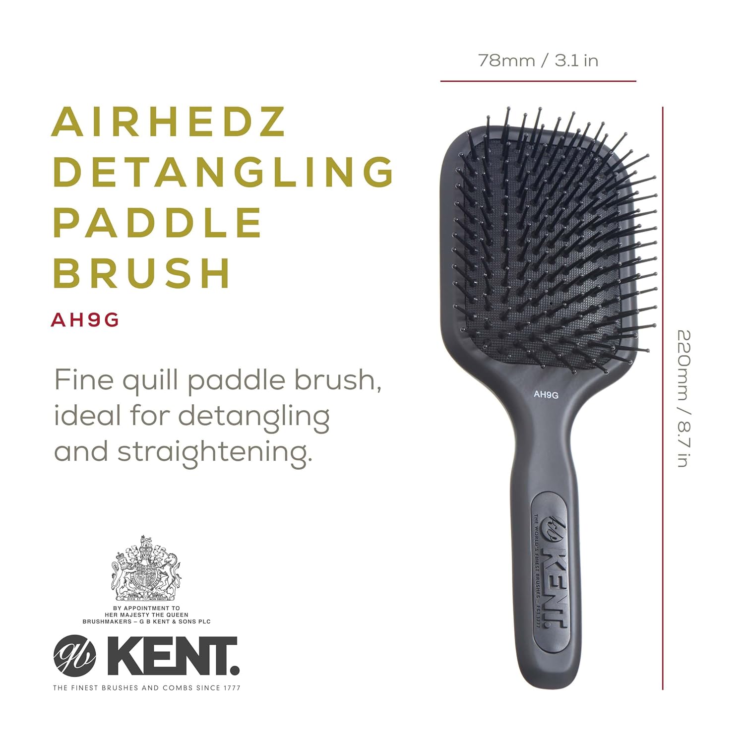 Airhedz Fine Pin Medium Paddle Hair Brush