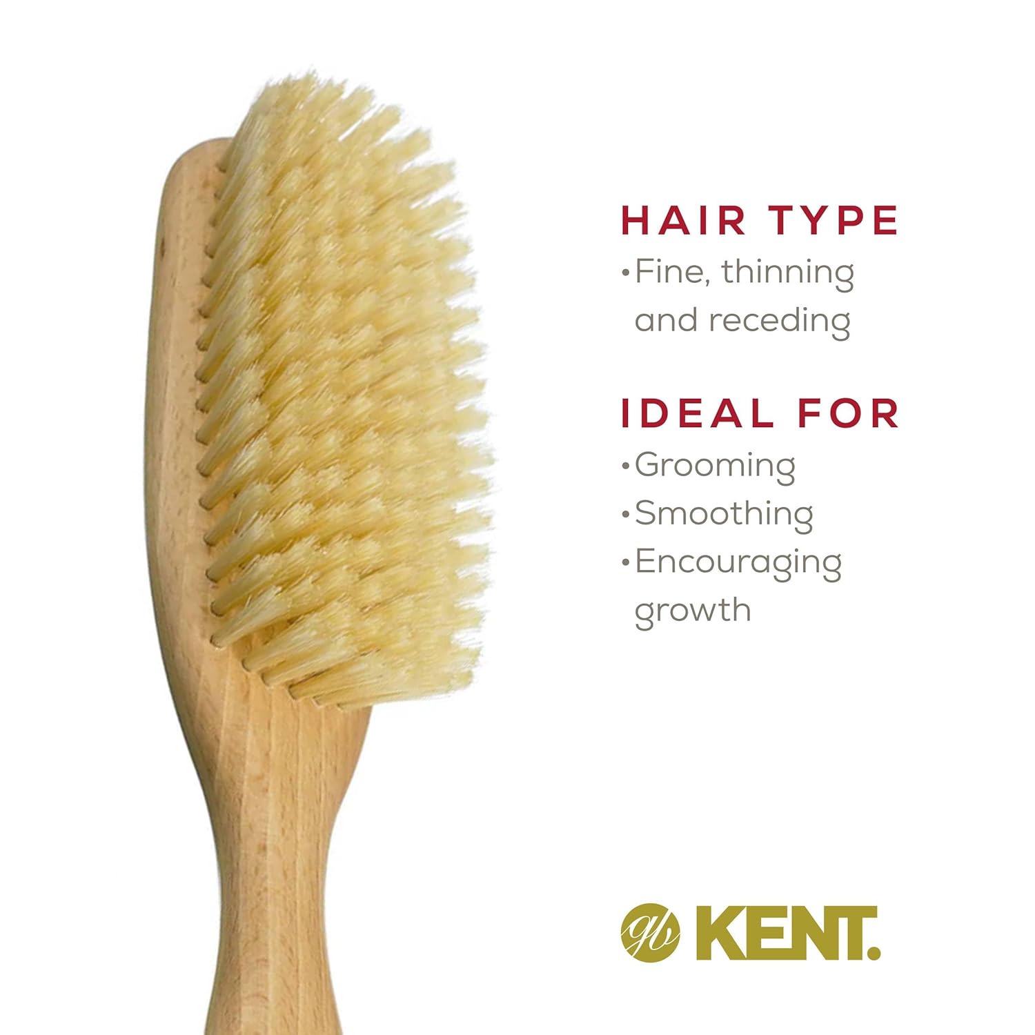 Ladies Finest Soft White Boar Bristle Narrow Hair Brush