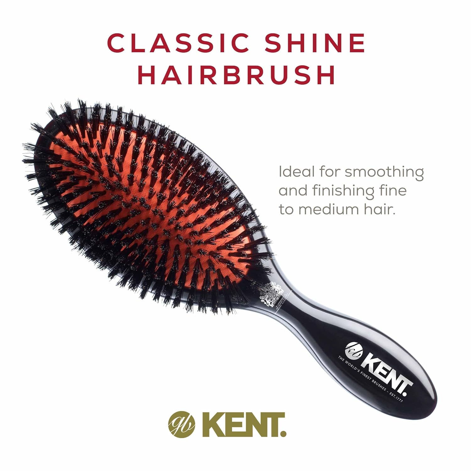 Classic Shine Black Boar Bristle Oval Hair Brush