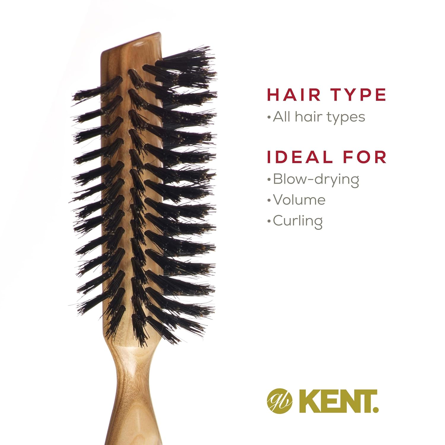 Kent LC8 Half Radial Cherrywood Black Bristle