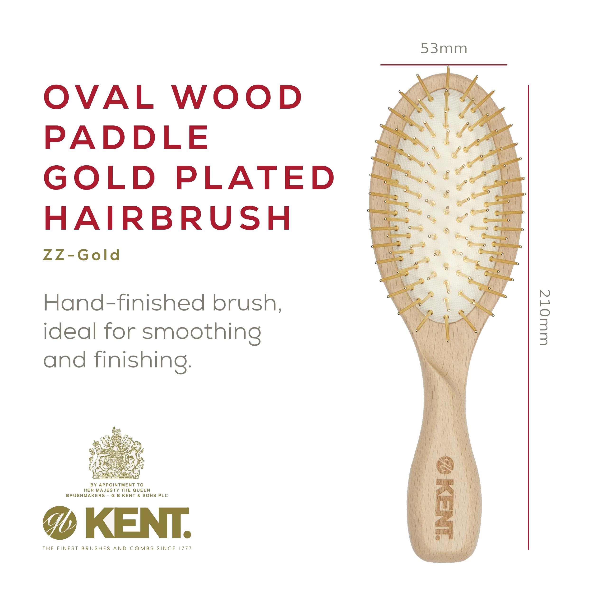 Kent ZZ Gold Plated Pin Rubber Cushion Detangling Brush — Limited Edition