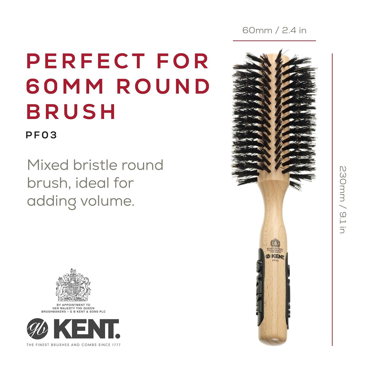 Boar Bristle and Nylon Bristle Round Hair Brush