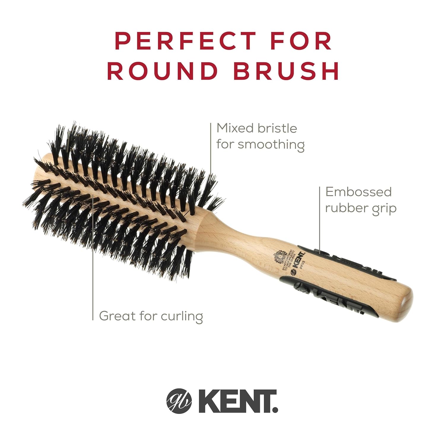 Boar Bristle and Nylon Bristle Round Hair Brush