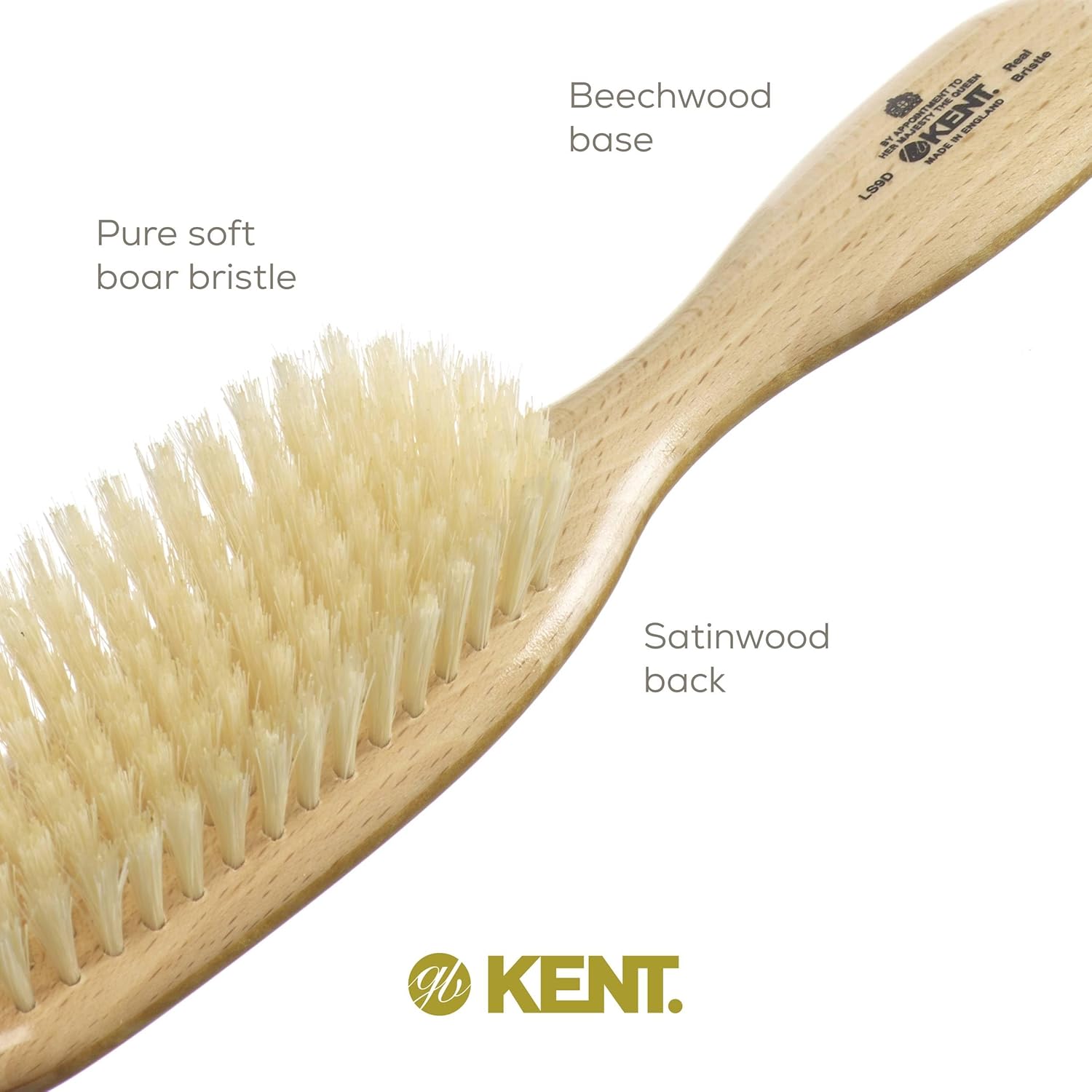 Ladies Finest Soft White Boar Bristle Narrow Hair Brush