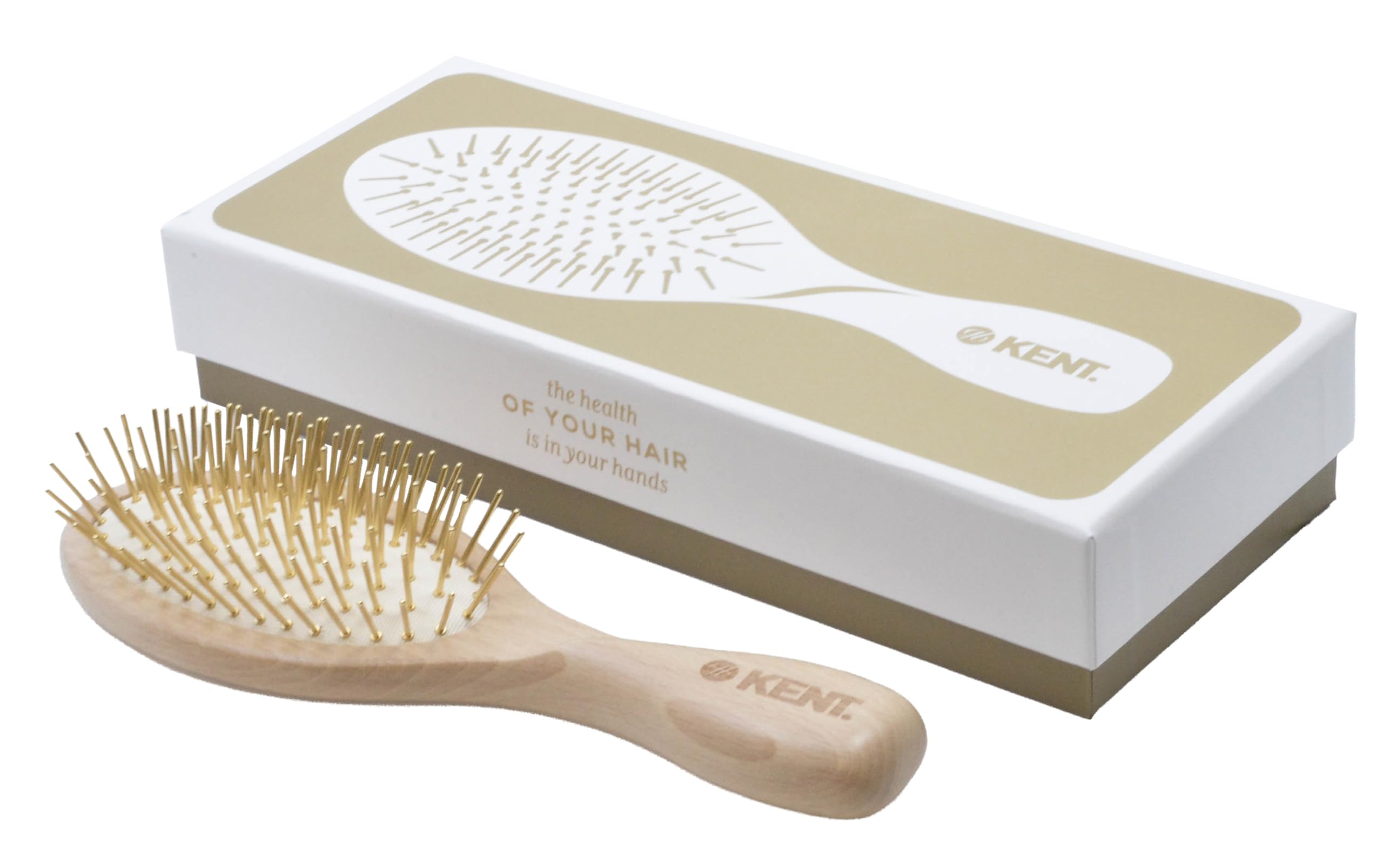 Kent ZZ Gold Plated Pin Rubber Cushion Detangling Brush — Limited Edition