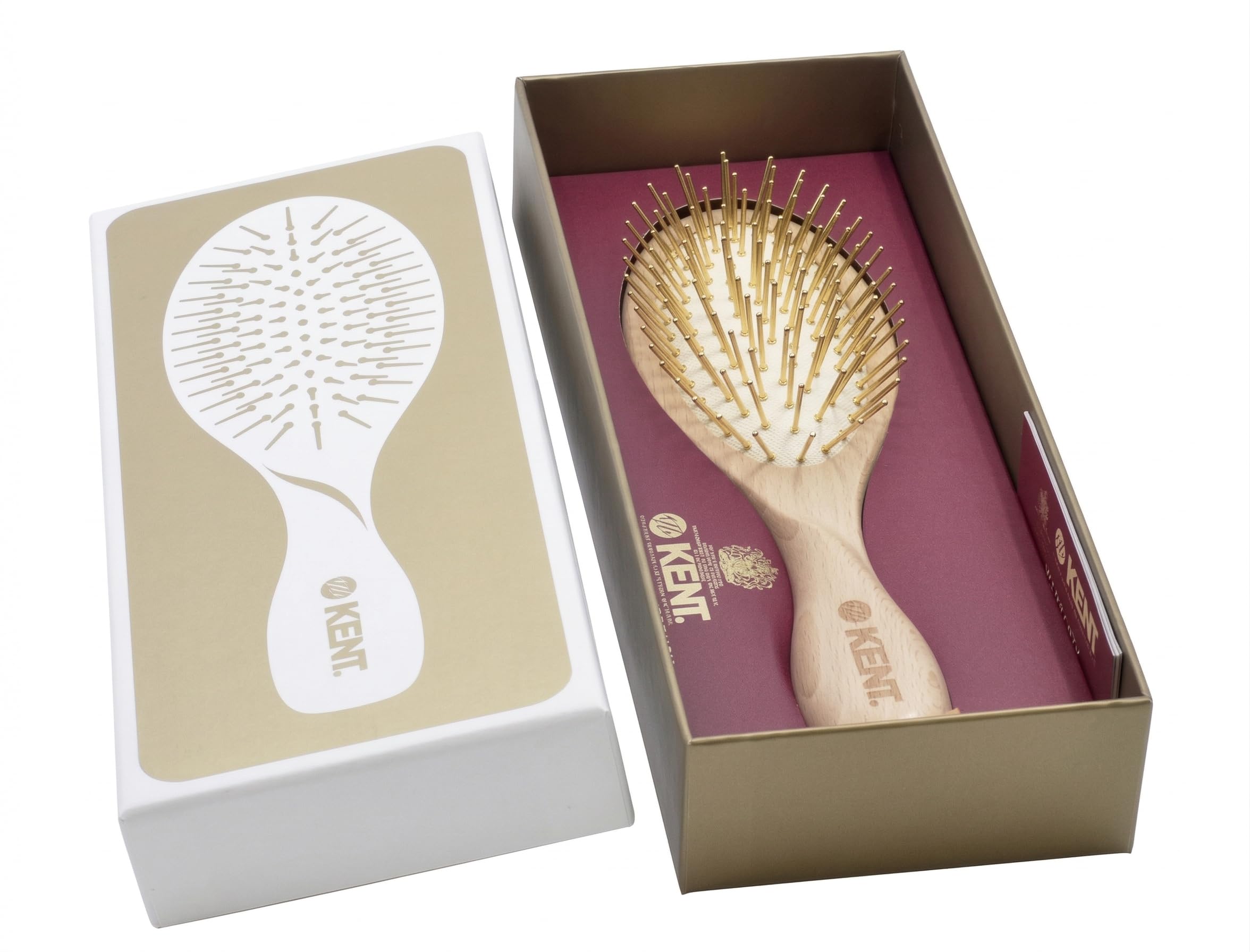 Kent ZZ Gold Plated Pin Rubber Cushion Detangling Brush — Limited Edition