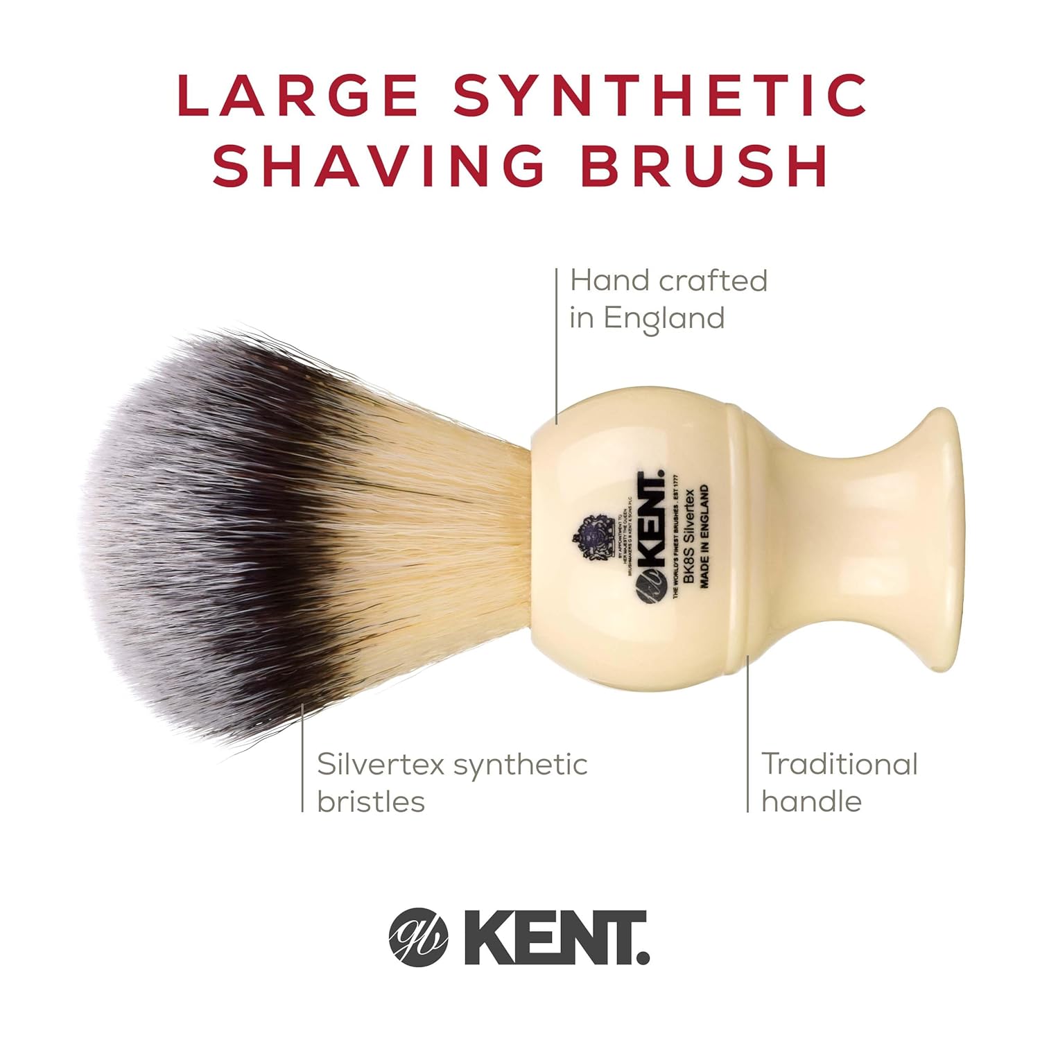 Silvertex Synthetic Bristle Large Shaving Brush - Ivory