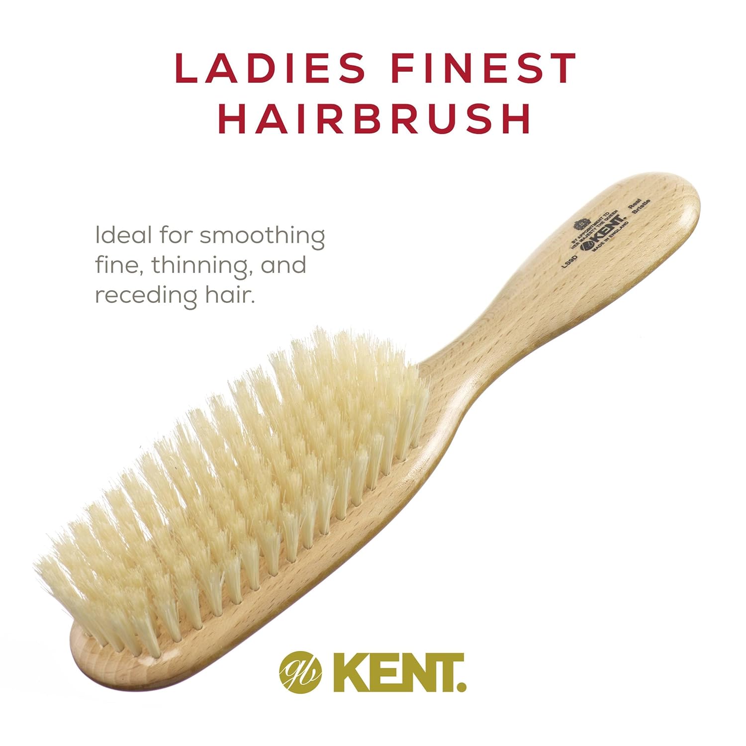 Ladies Finest Soft White Boar Bristle Narrow Hair Brush