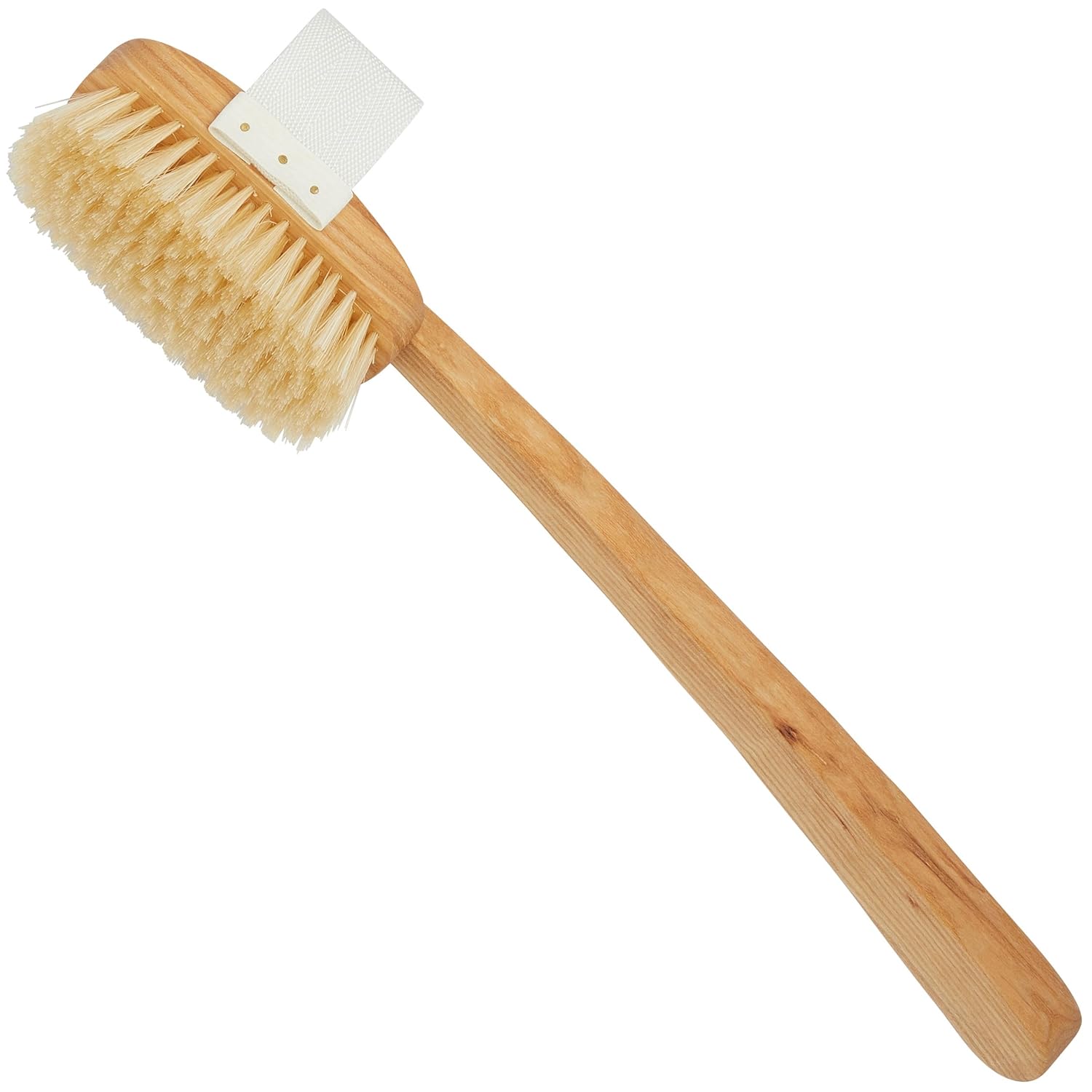 Boar Bristle Body Scrubbing Shower Brush with Detachable Head