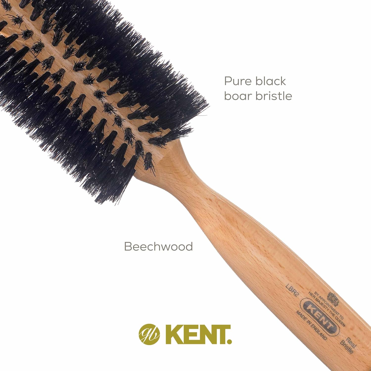 Ladies Finest Black Boar Bristle Medium Round Hair Brush