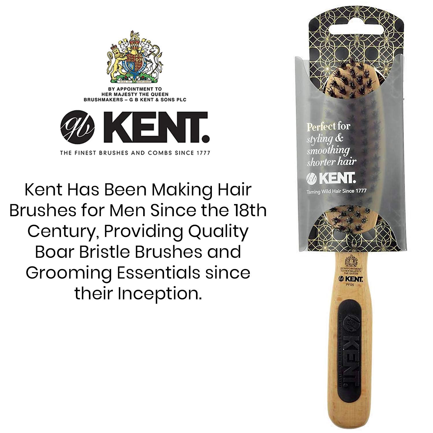 Black Boar Bristle Narrow Grooming Hair Brush