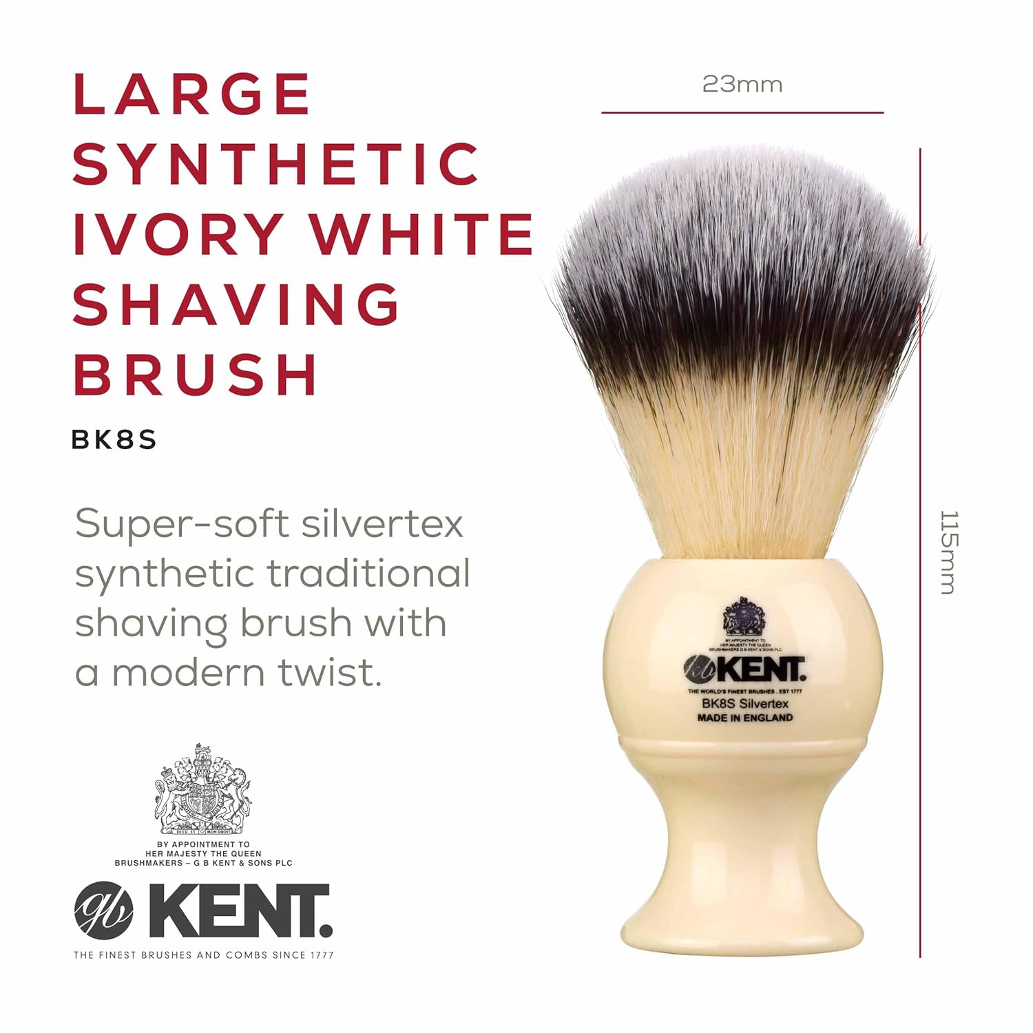 Silvertex Synthetic Bristle Large Shaving Brush - Ivory