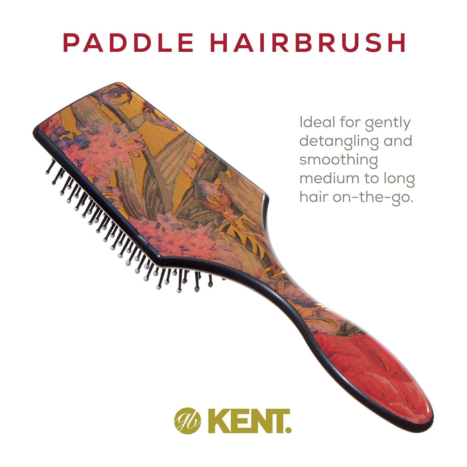 Floral Small Paddle Hair Brush