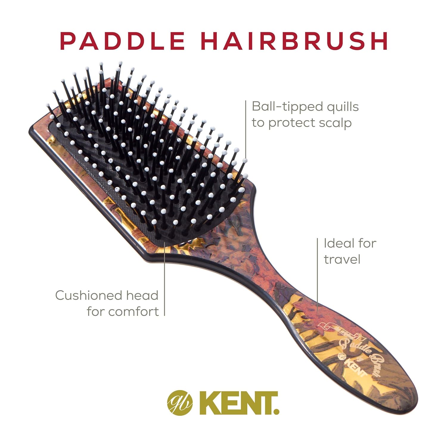 Floral Small Paddle Hair Brush