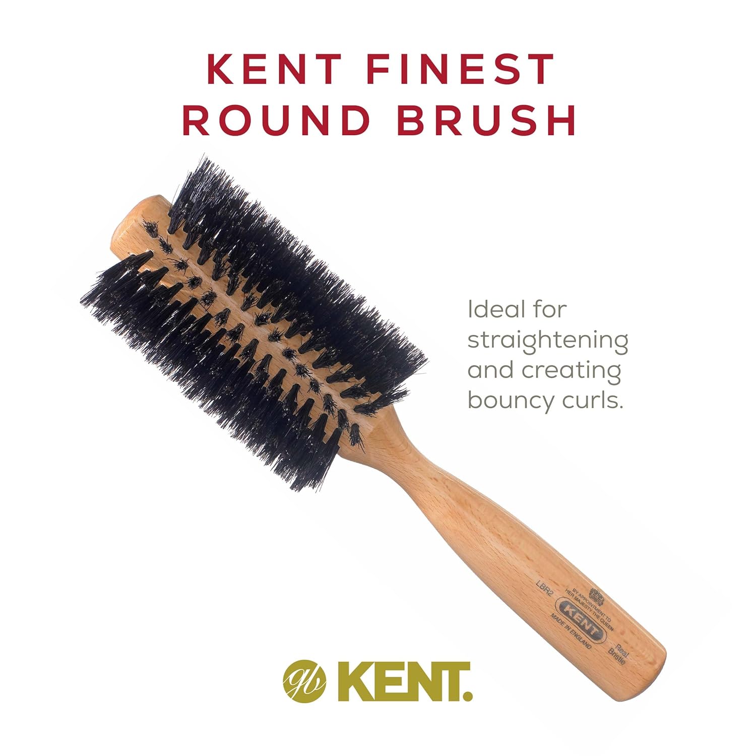 Ladies Finest Black Boar Bristle Medium Round Hair Brush