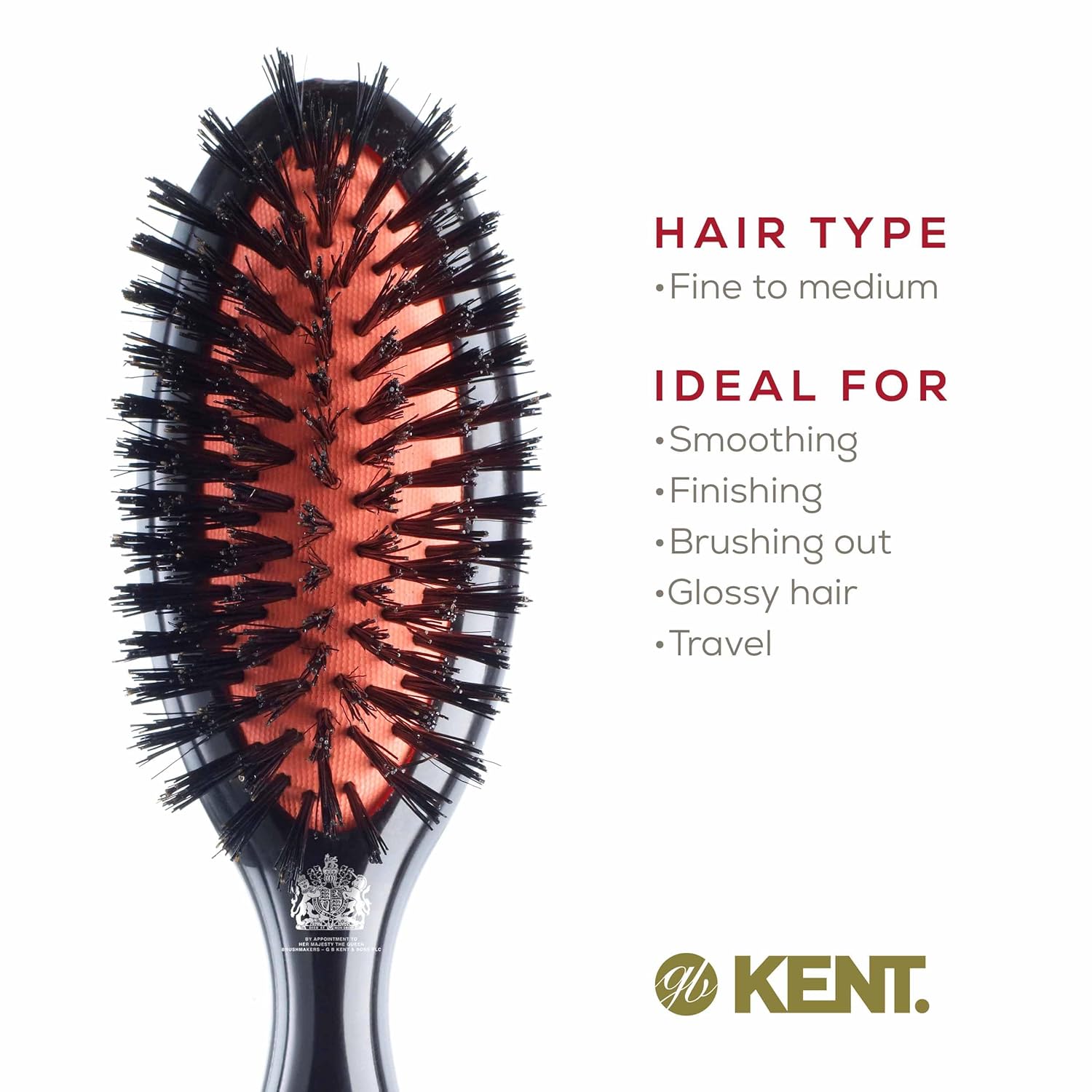 Classic Shine Black Boar Bristle Oval Hair Brush
