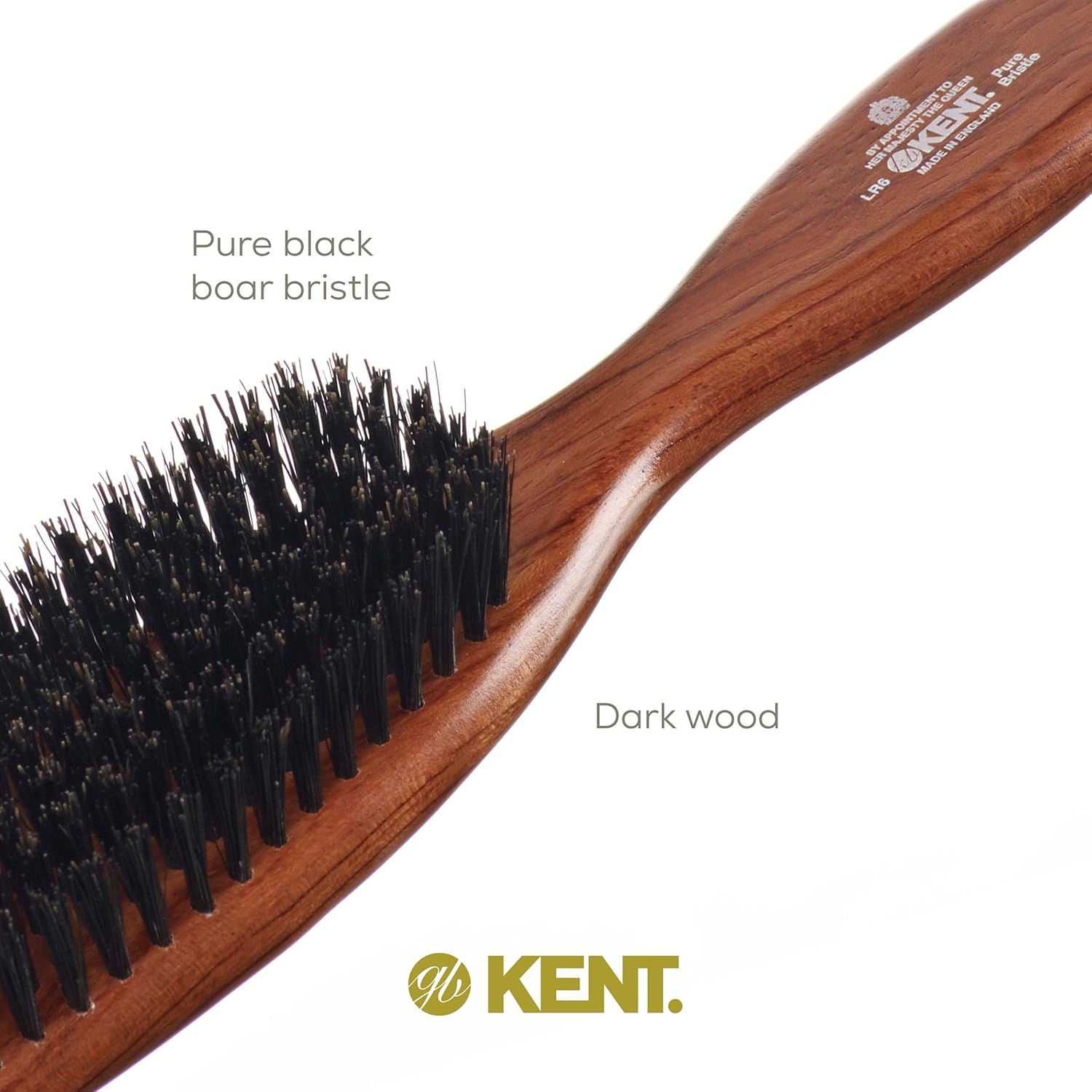 Ladies Finest Black Boar Bristle Narrow Hair Brush