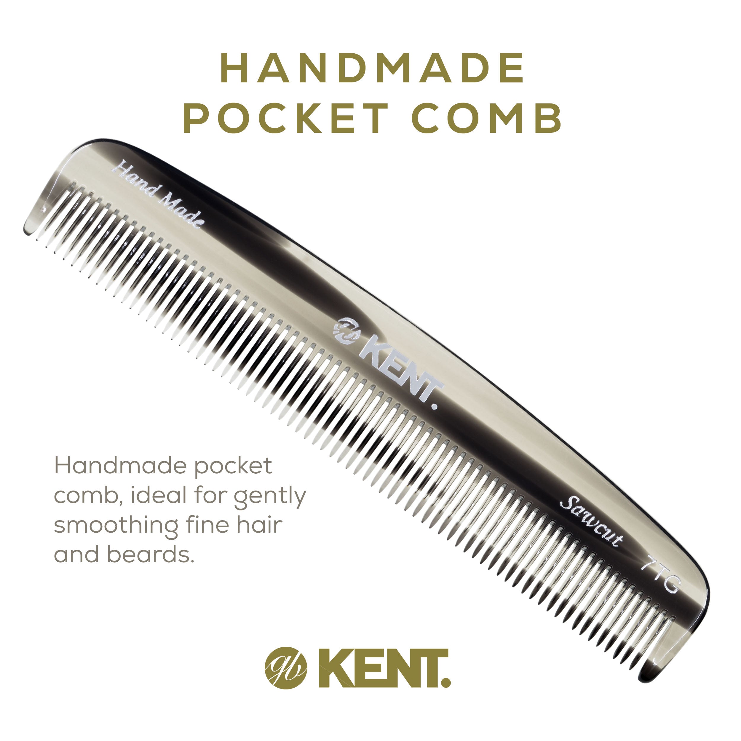 5.5" Handmade Fine Tooth Straightening Comb