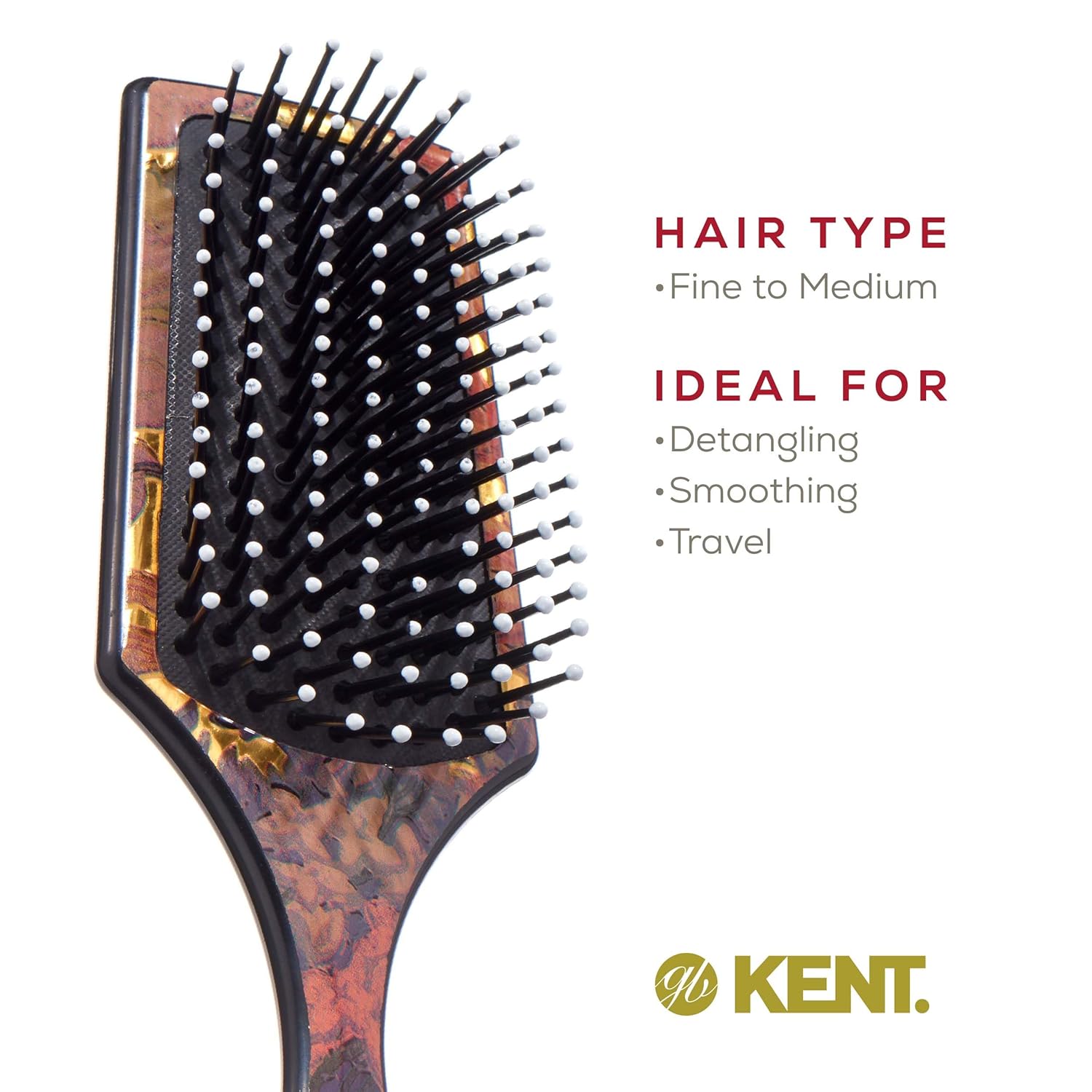 Floral Small Paddle Hair Brush