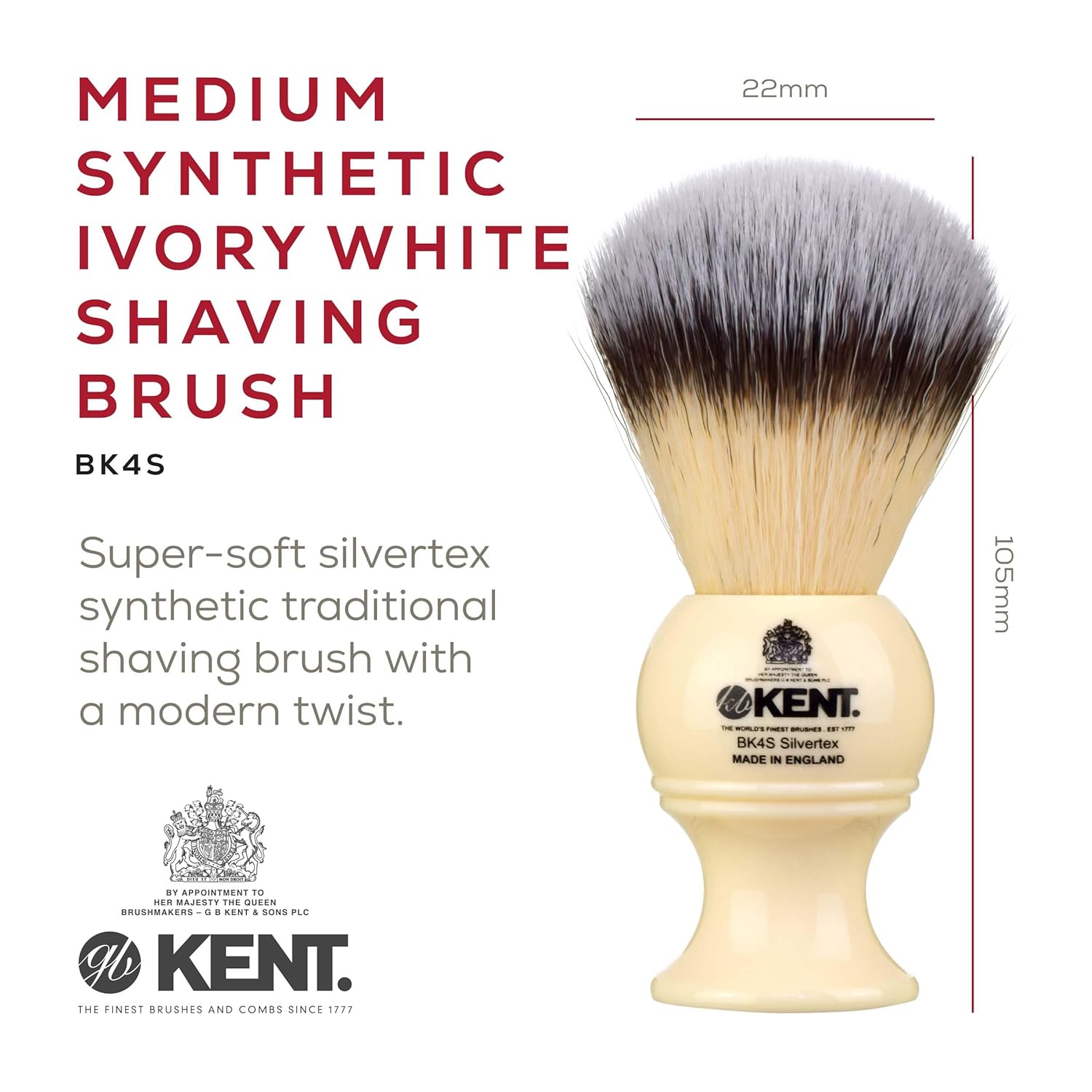 White Medium Travel Size Shaving Brush