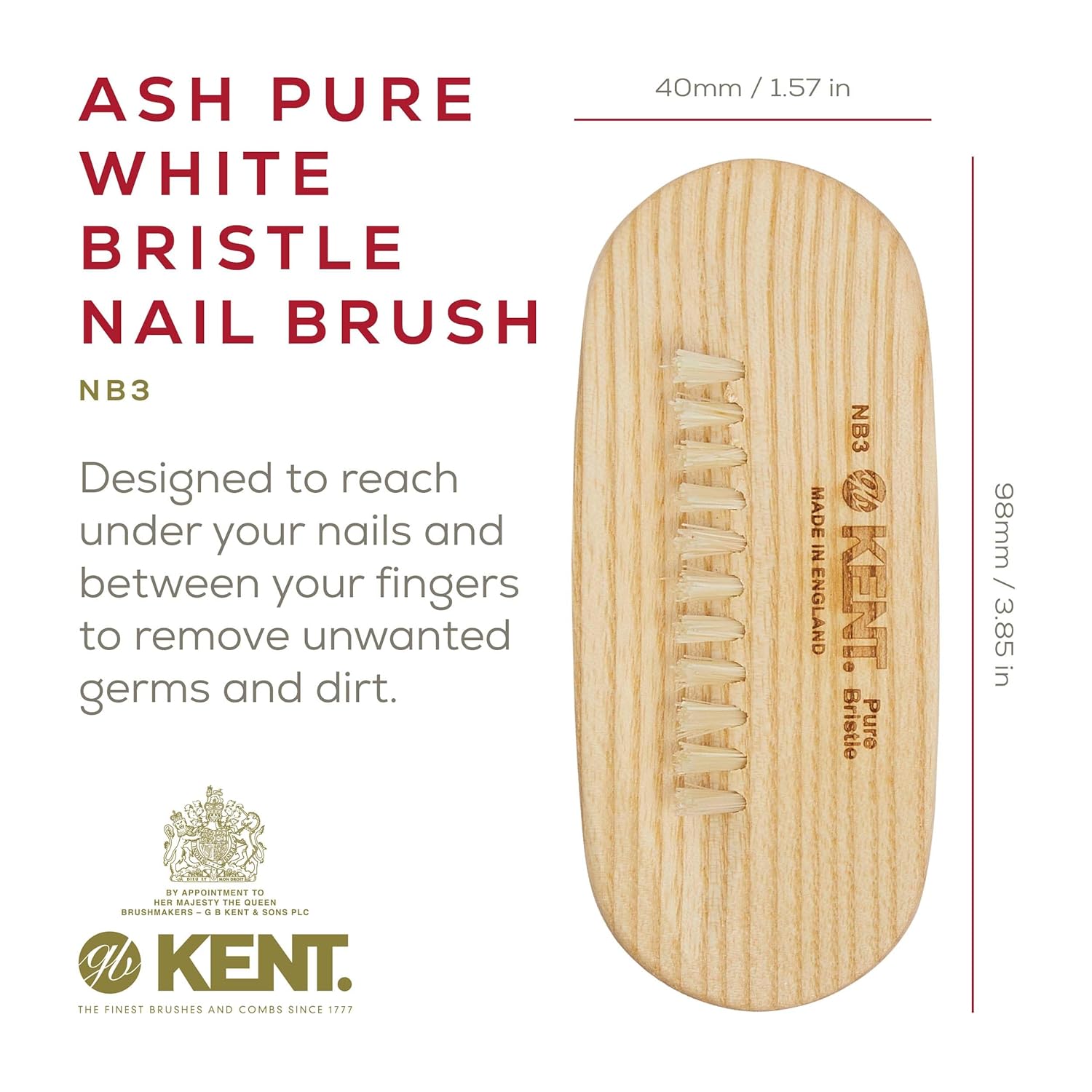 Natural Bristle Double Sided Nail Brush
