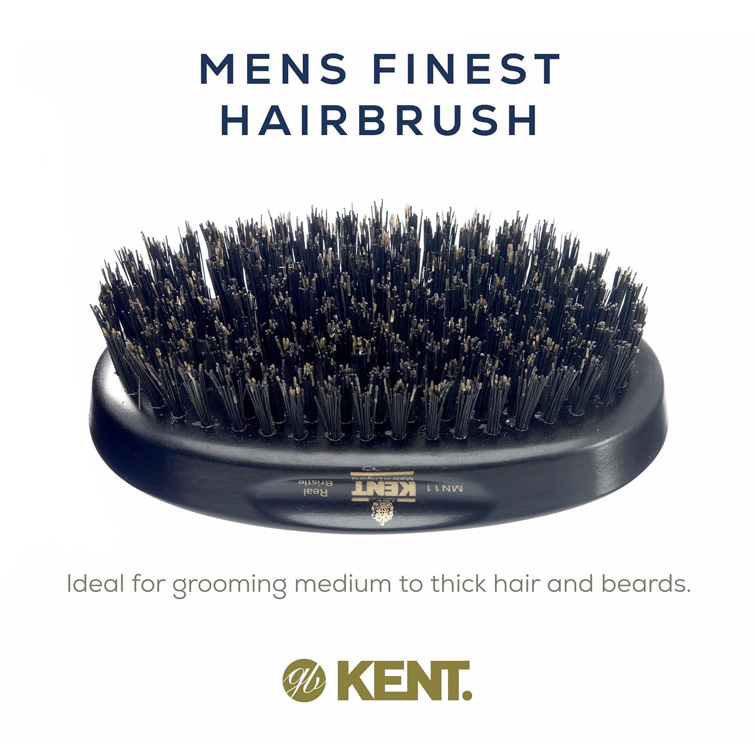 Kent MN11 Oval Ebony Wood Brush