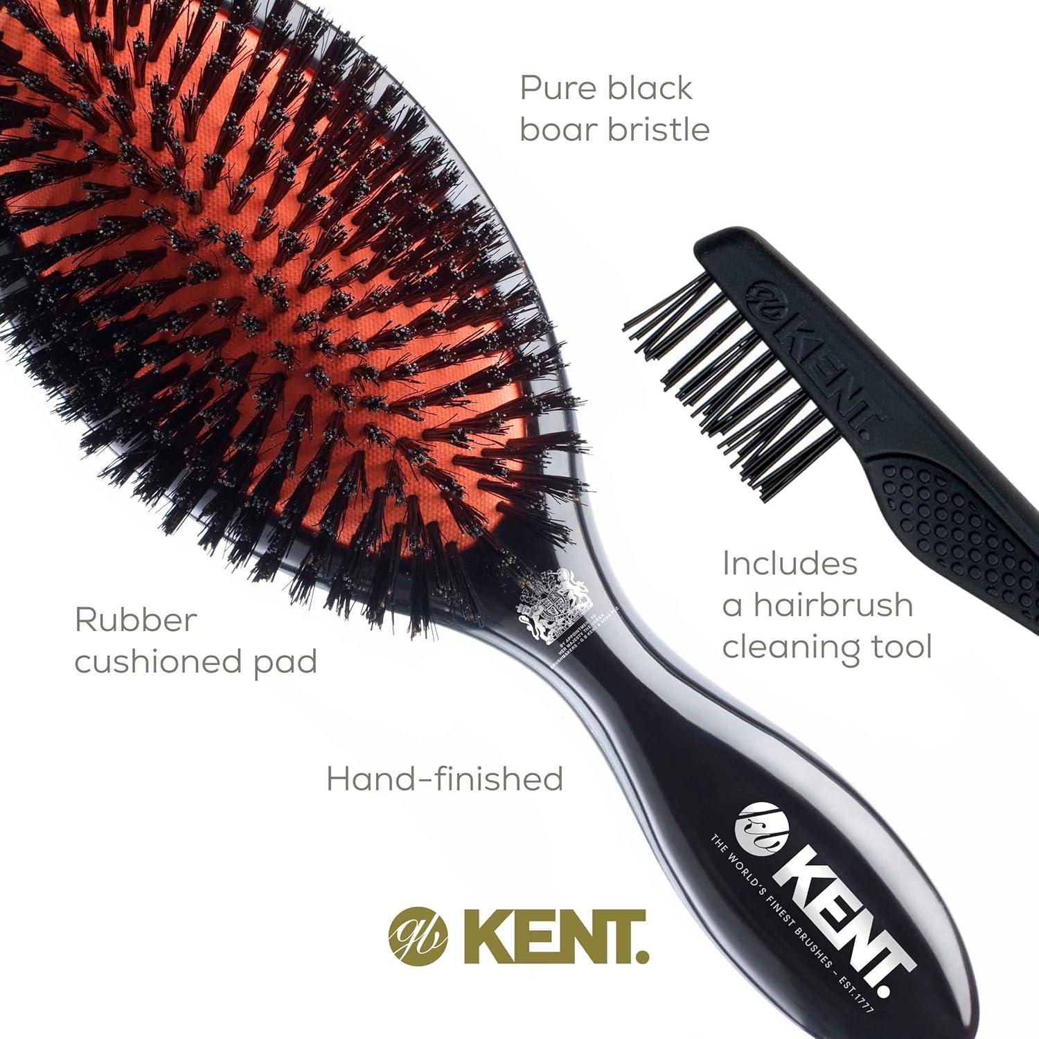Classic Shine Black Boar Bristle Oval Hair Brush
