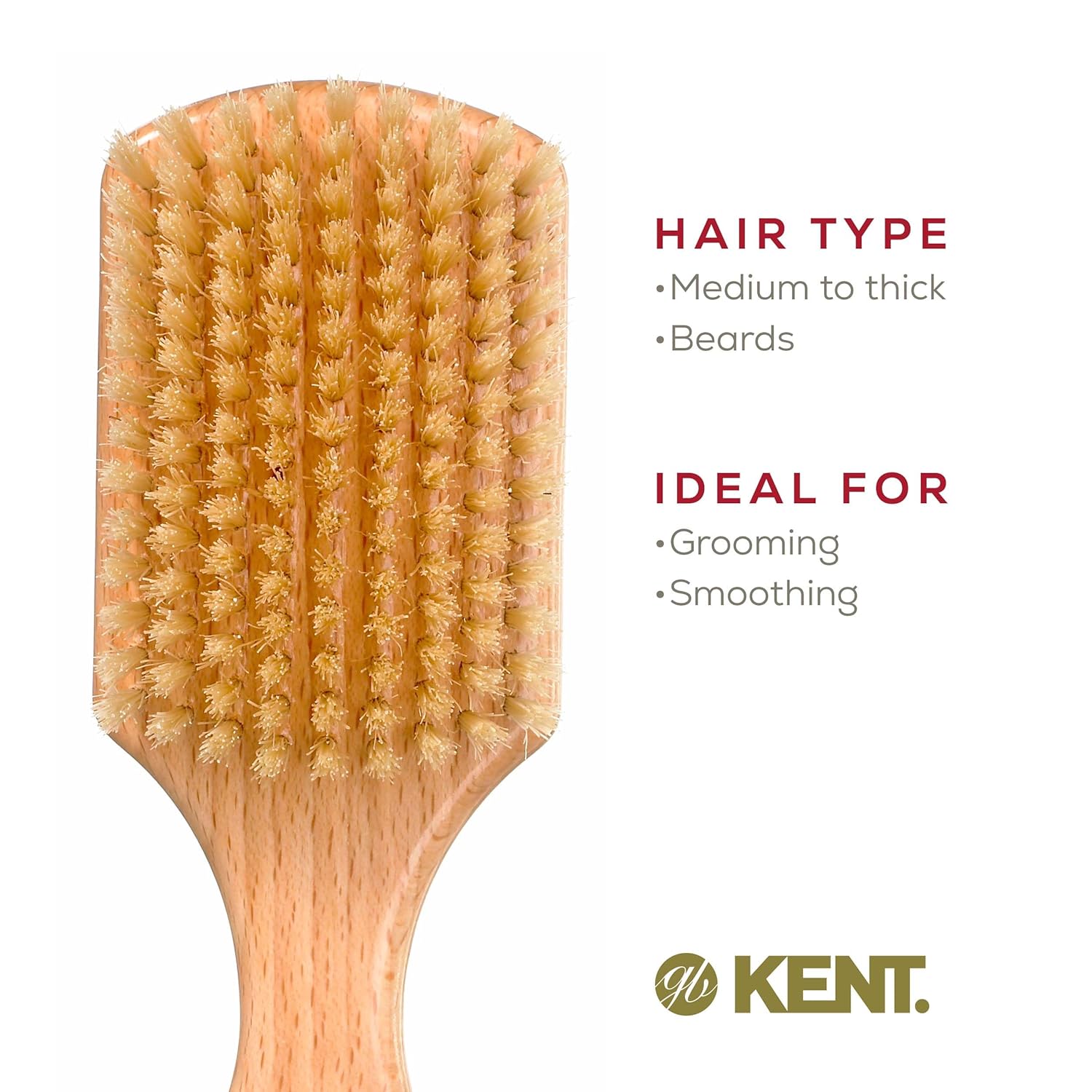 Mens Finest White Boar Bristle Club Hair Brush