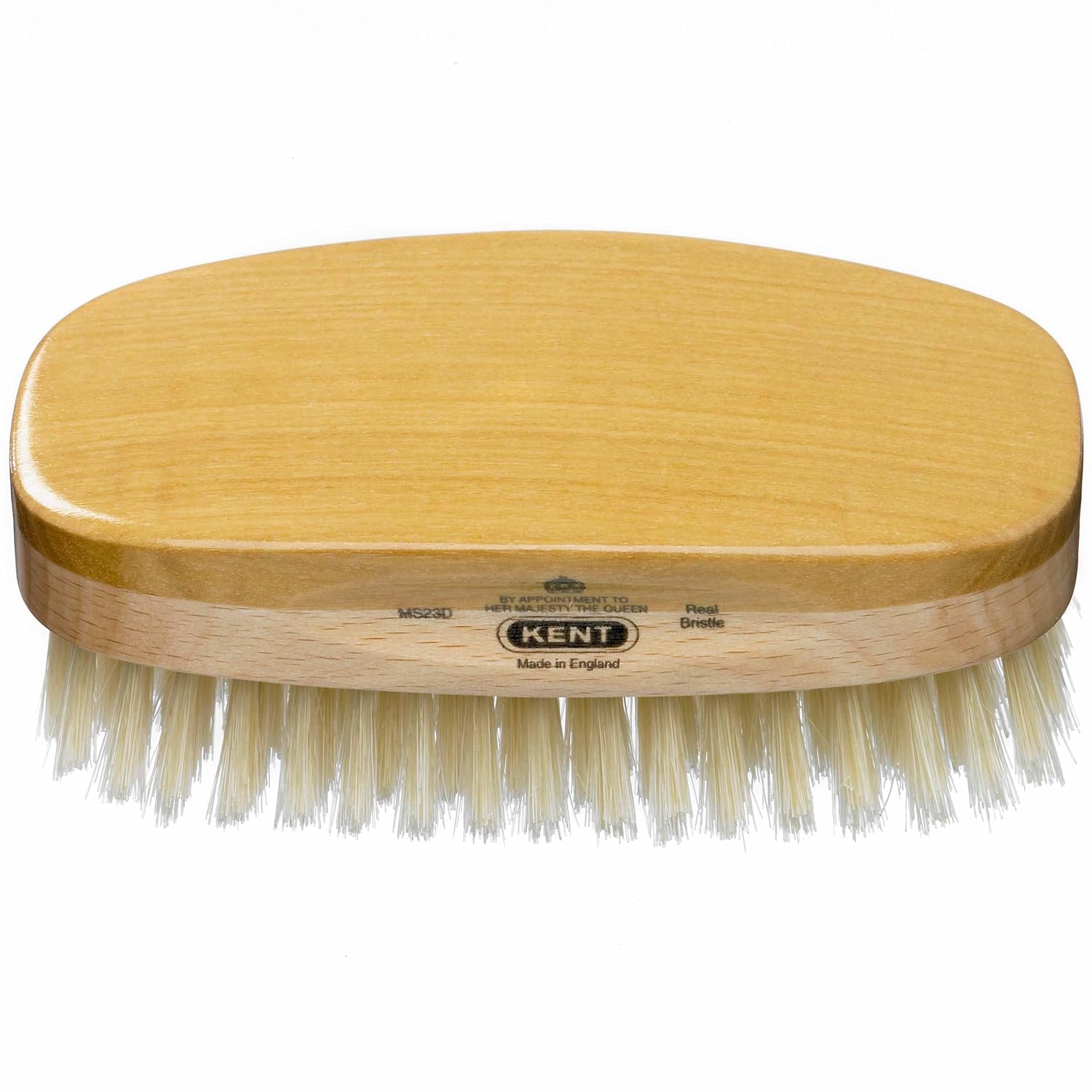 Mens Finest Soft White Boar Bristle Dual Wood Military Hair Brush