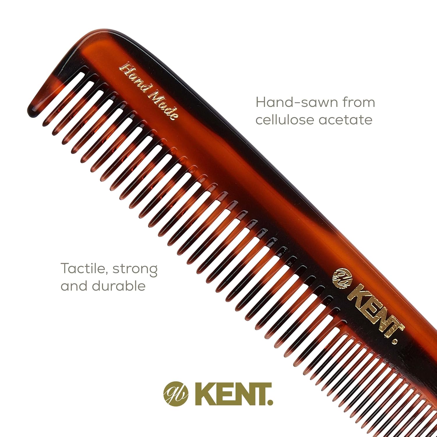 7.5" Handmade Fine and Wide Tooth Tapered Dressing Comb