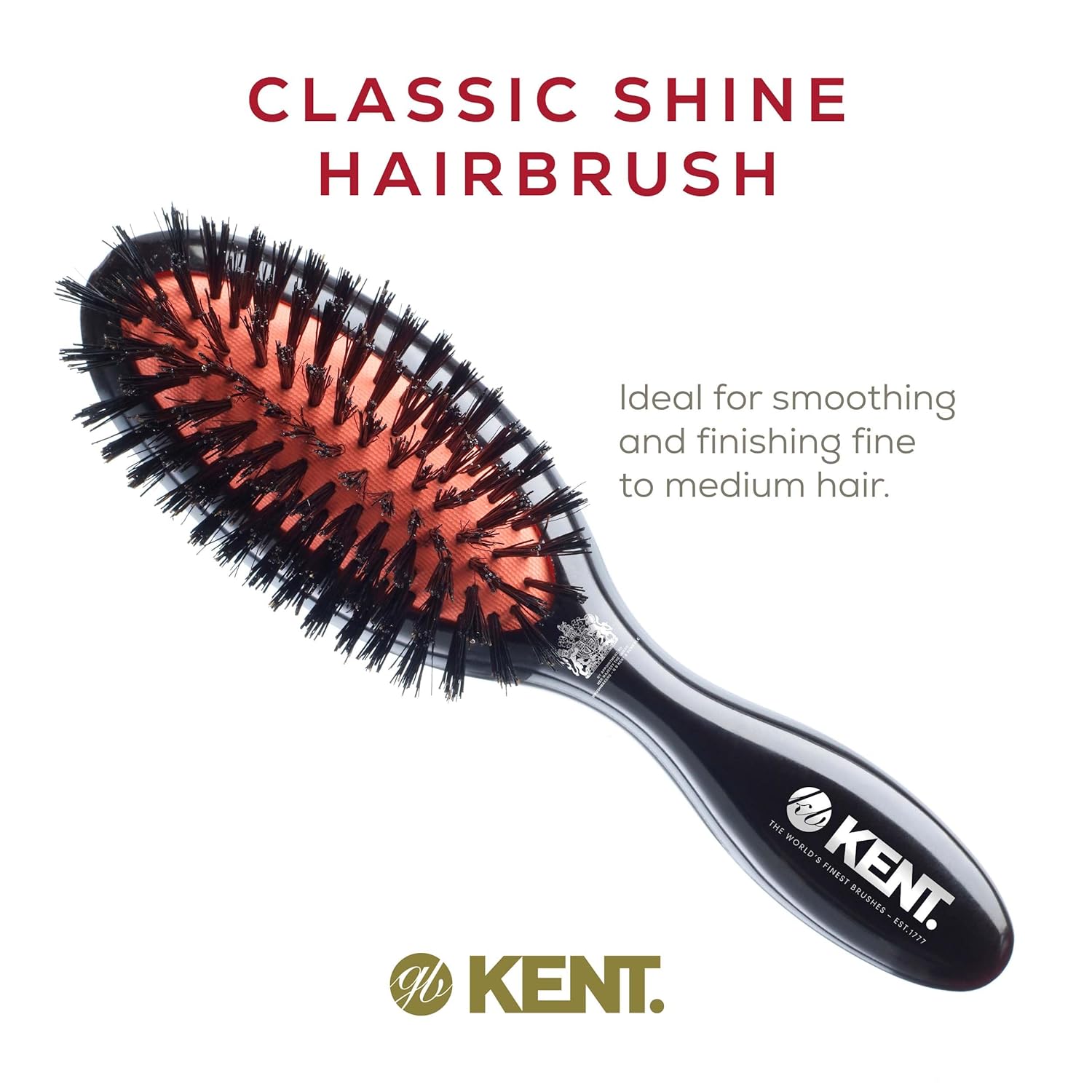 Classic Shine Black Boar Bristle Oval Hair Brush