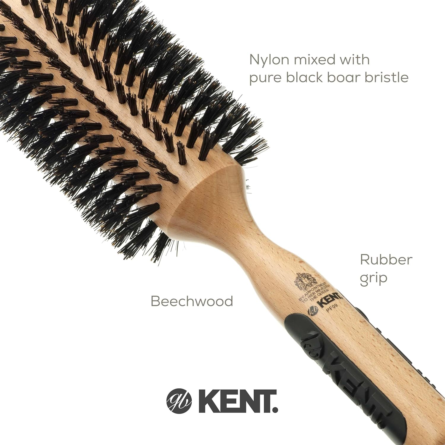 Boar Bristle and Nylon Bristle Round Hair Brush