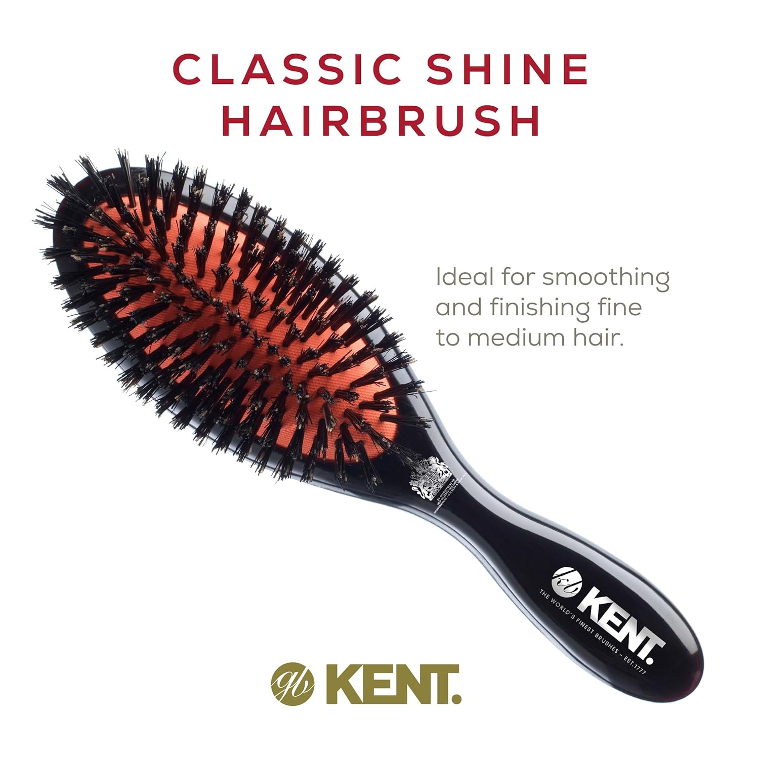 Classic Shine Black Boar Bristle Oval Hair Brush