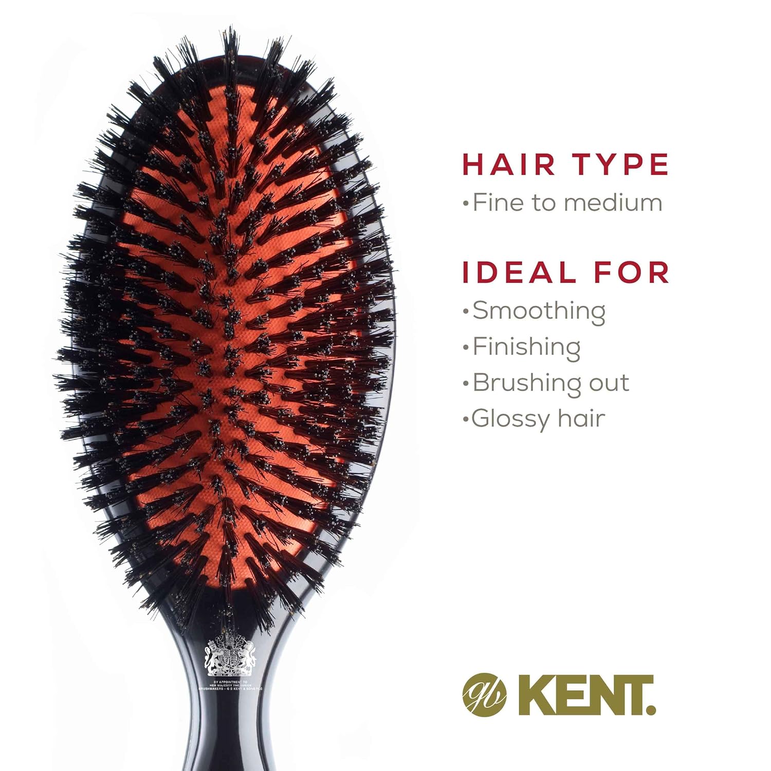 Classic Shine Black Boar Bristle Oval Hair Brush