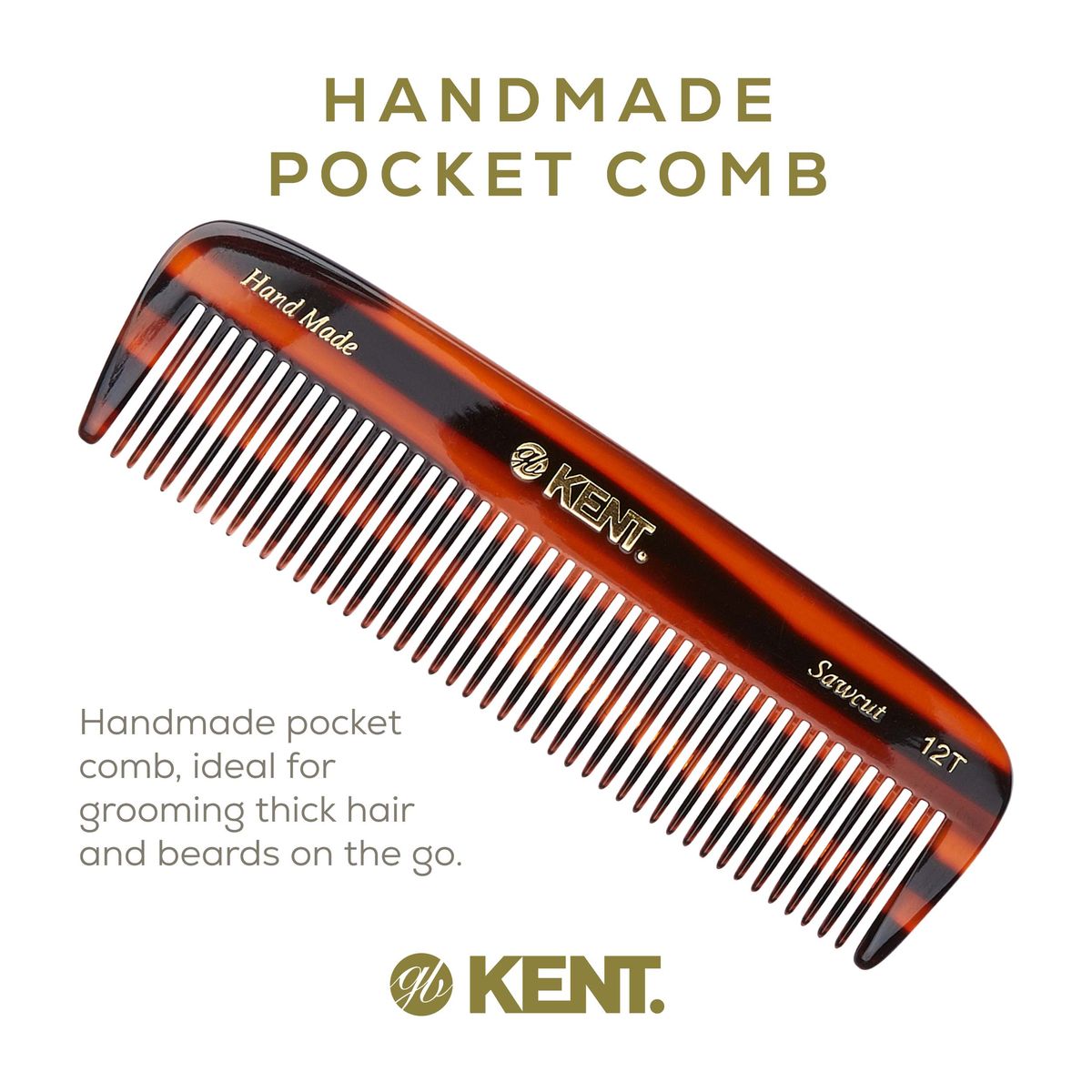 5.7" Handmade Wide Tooth Detangling Comb