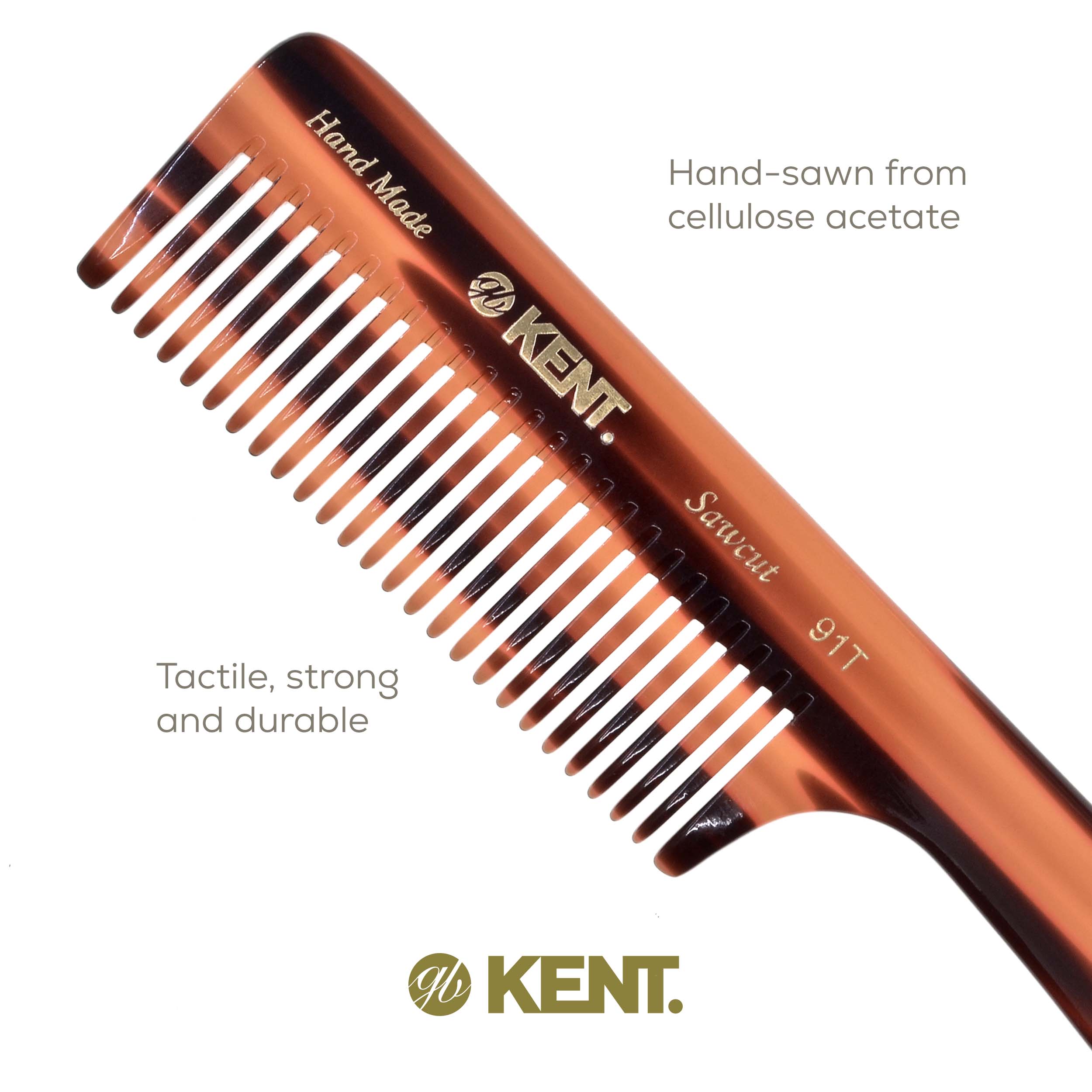 7.5" Wide Tooth Detangler Comb with Handle