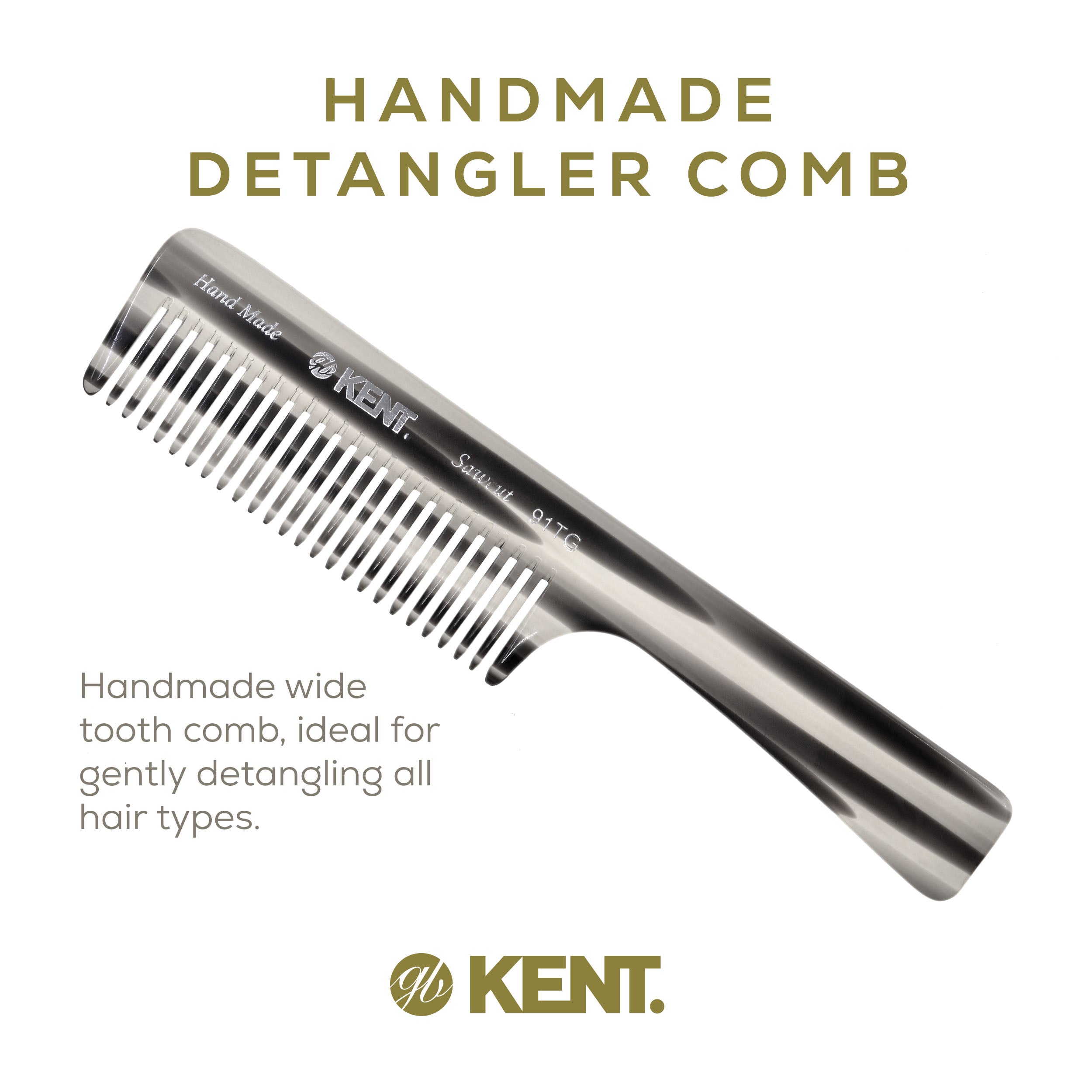 7.5" Wide Tooth Detangler Comb with Handle