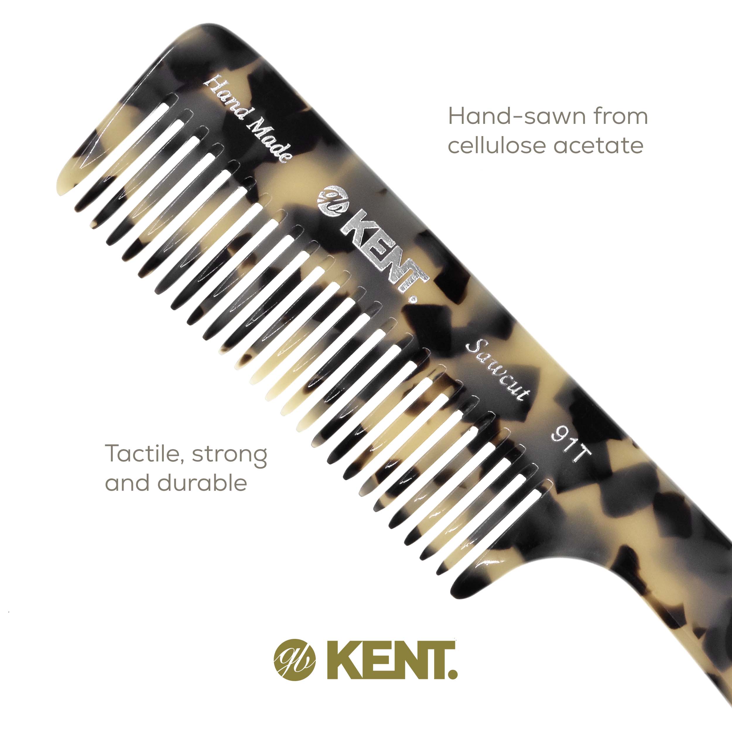 7.5" Wide Tooth Detangler Comb with Handle