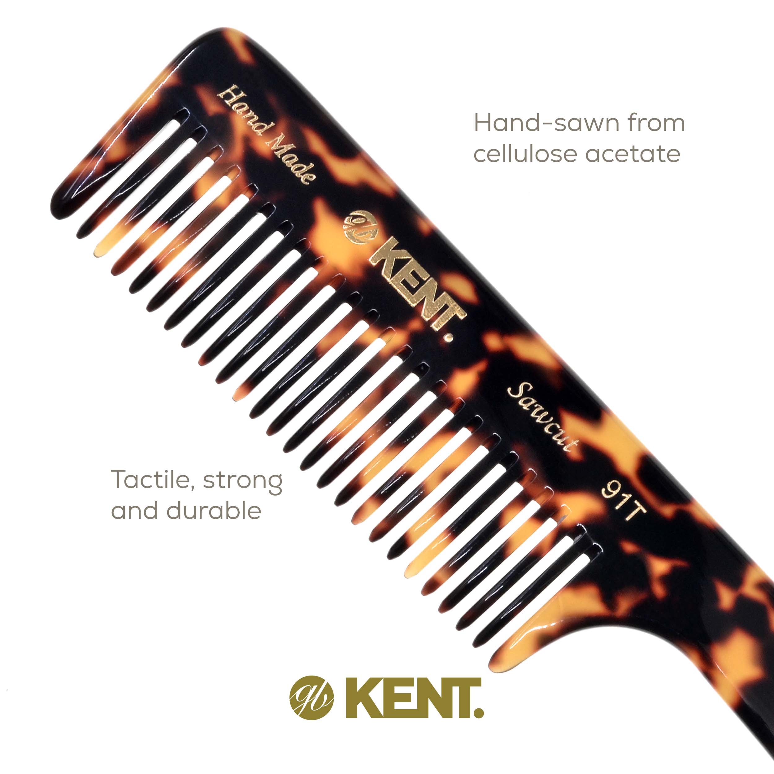 7.5" Wide Tooth Detangler Comb with Handle