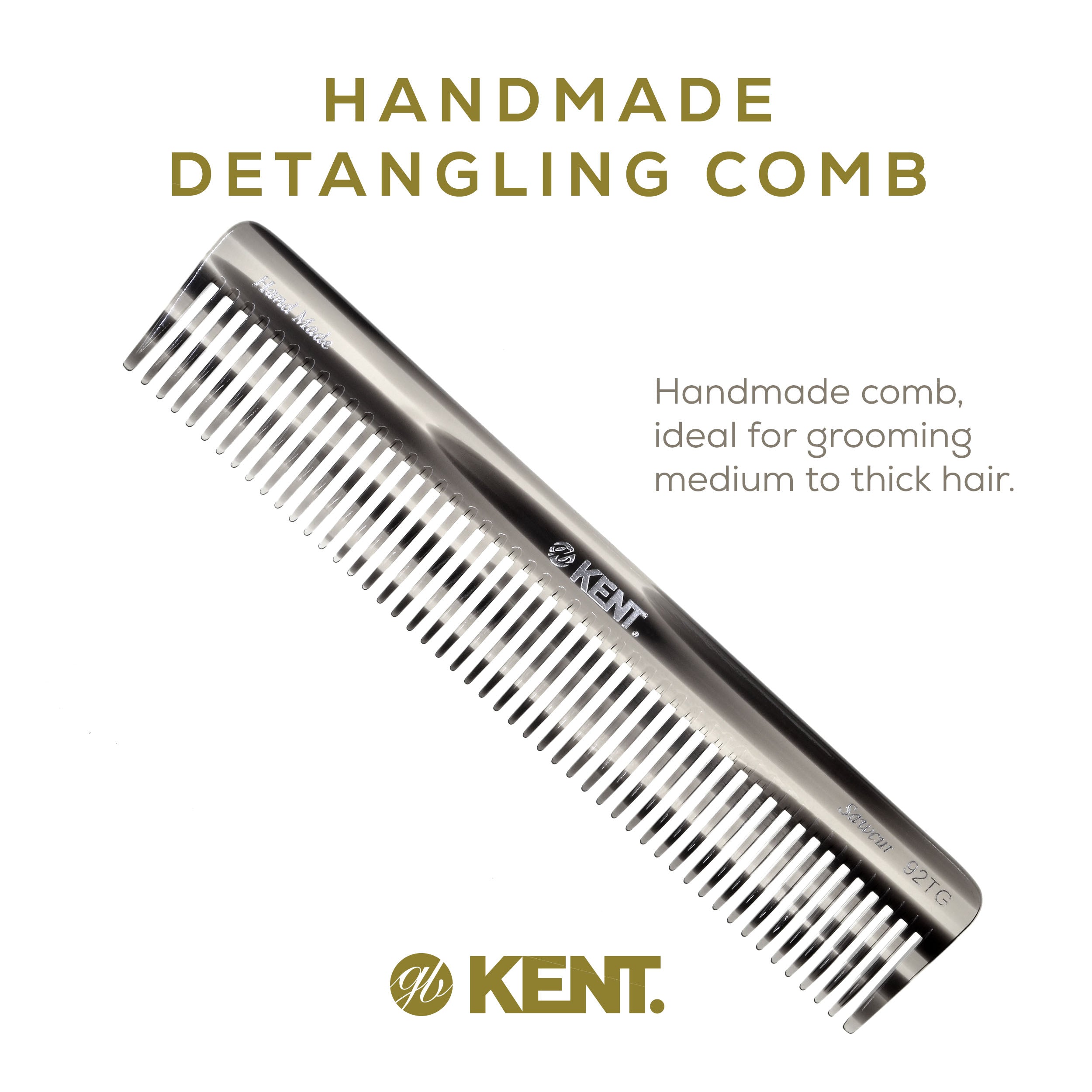 7.5" Wide Tooth Detangler Comb for Thick Hair