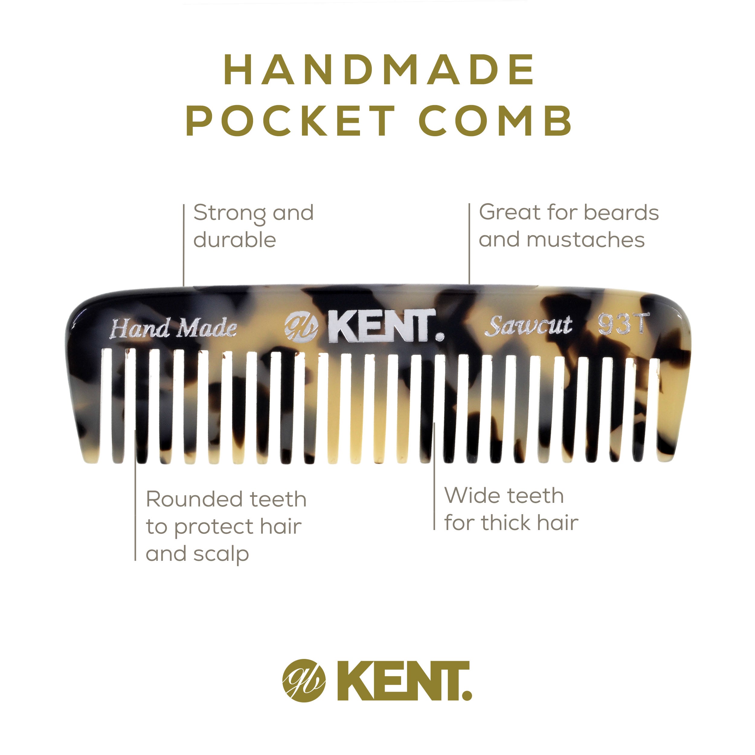 Mini Wide Tooth Detangling Beard Comb