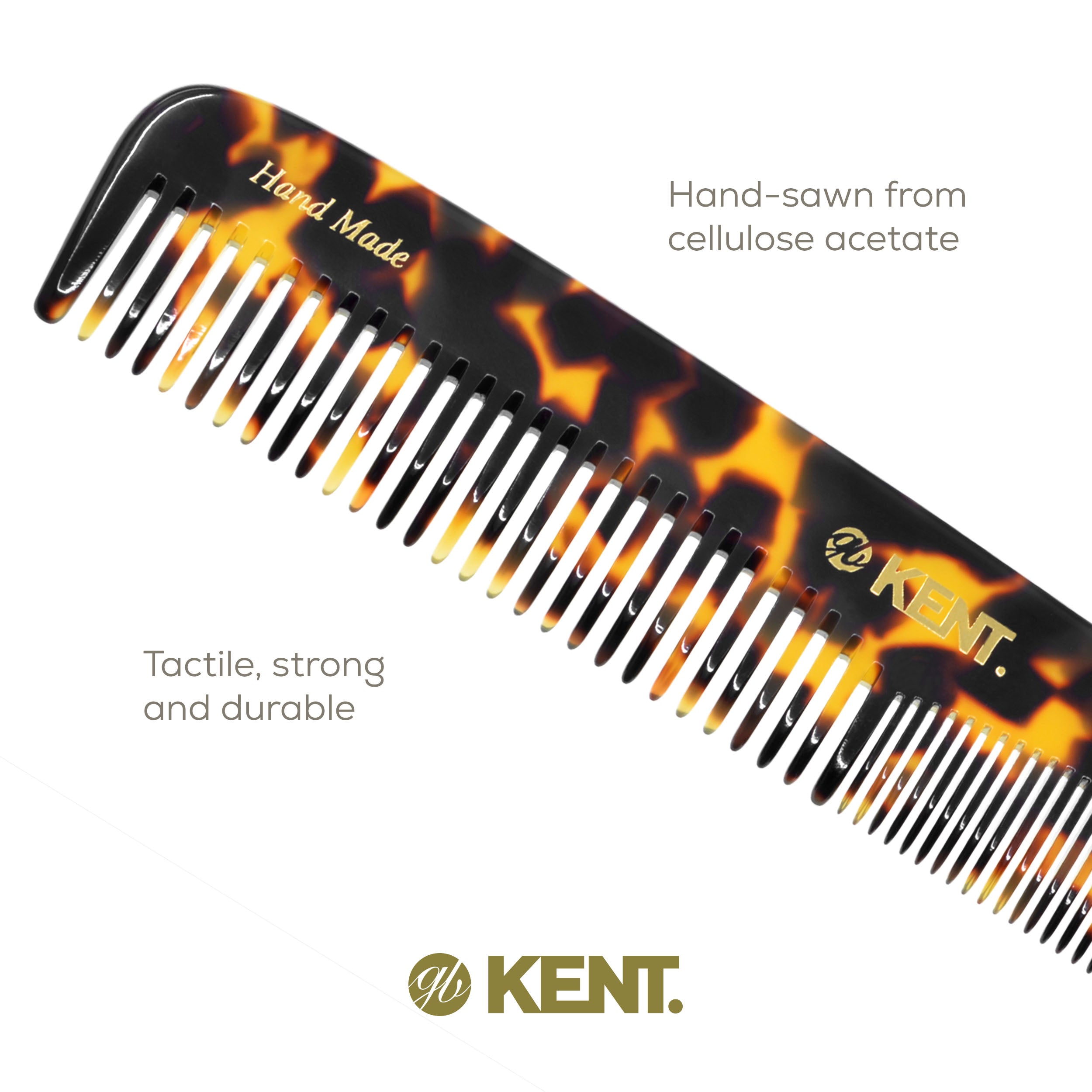 7.5" Handmade Fine and Wide Tooth Tapered Dressing Comb