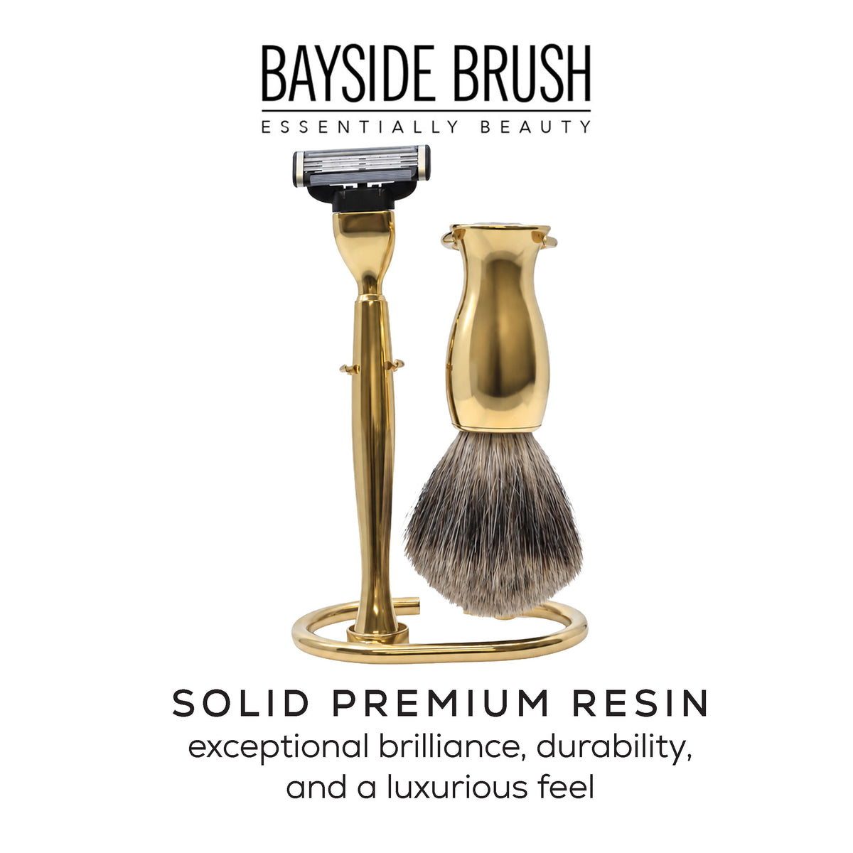 Italian Gold-Plated Chrome Shaving Set & Mach3-Compatible Razor