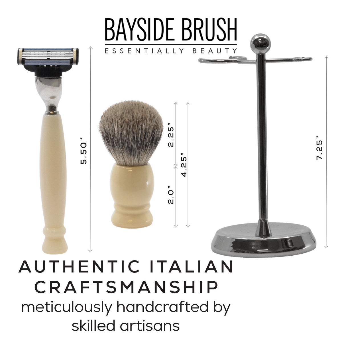 Italian Resin Shaving Set & Mach3-Compatible Razor - Demidoff
