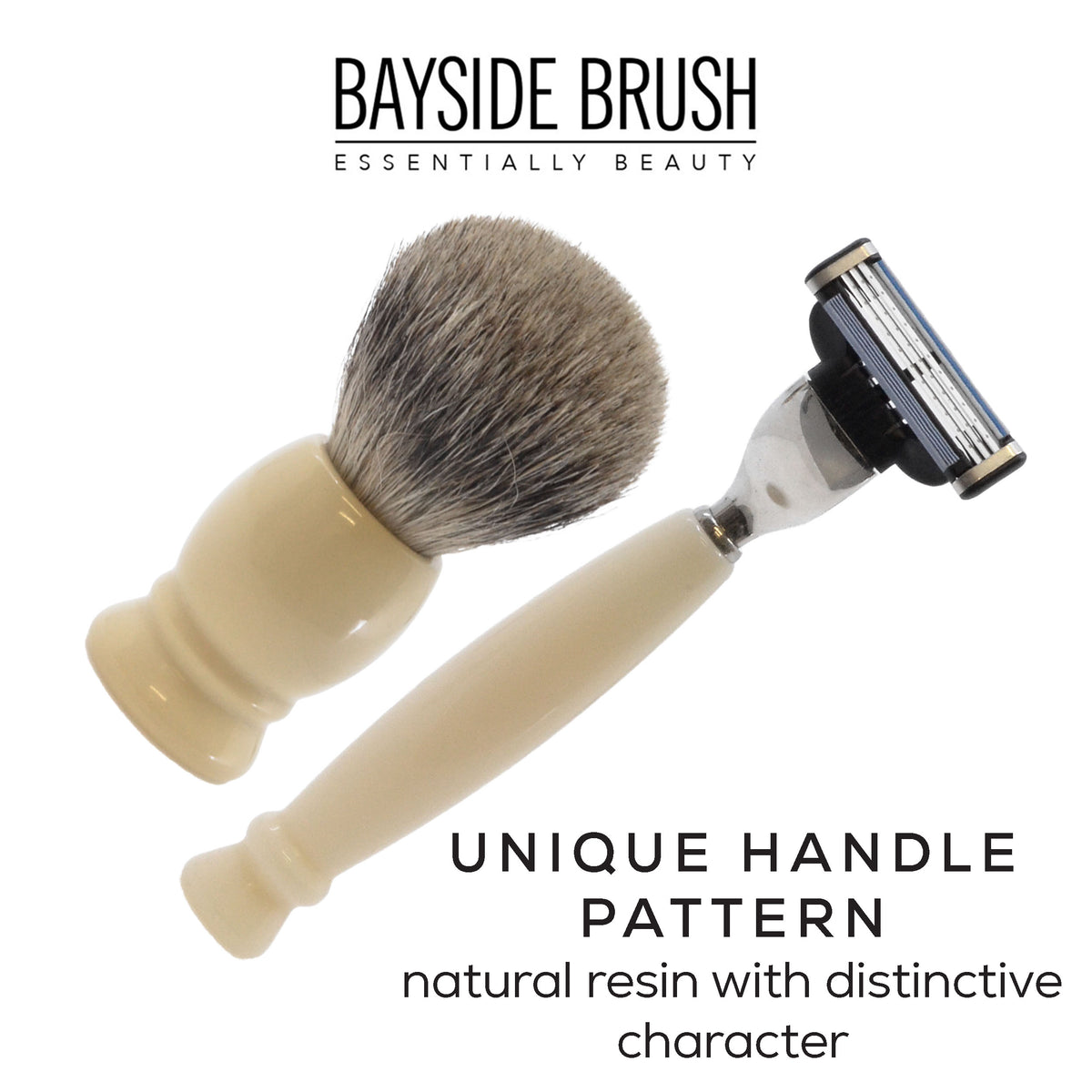 Italian Resin Shaving Set & Mach3-Compatible Razor - Demidoff